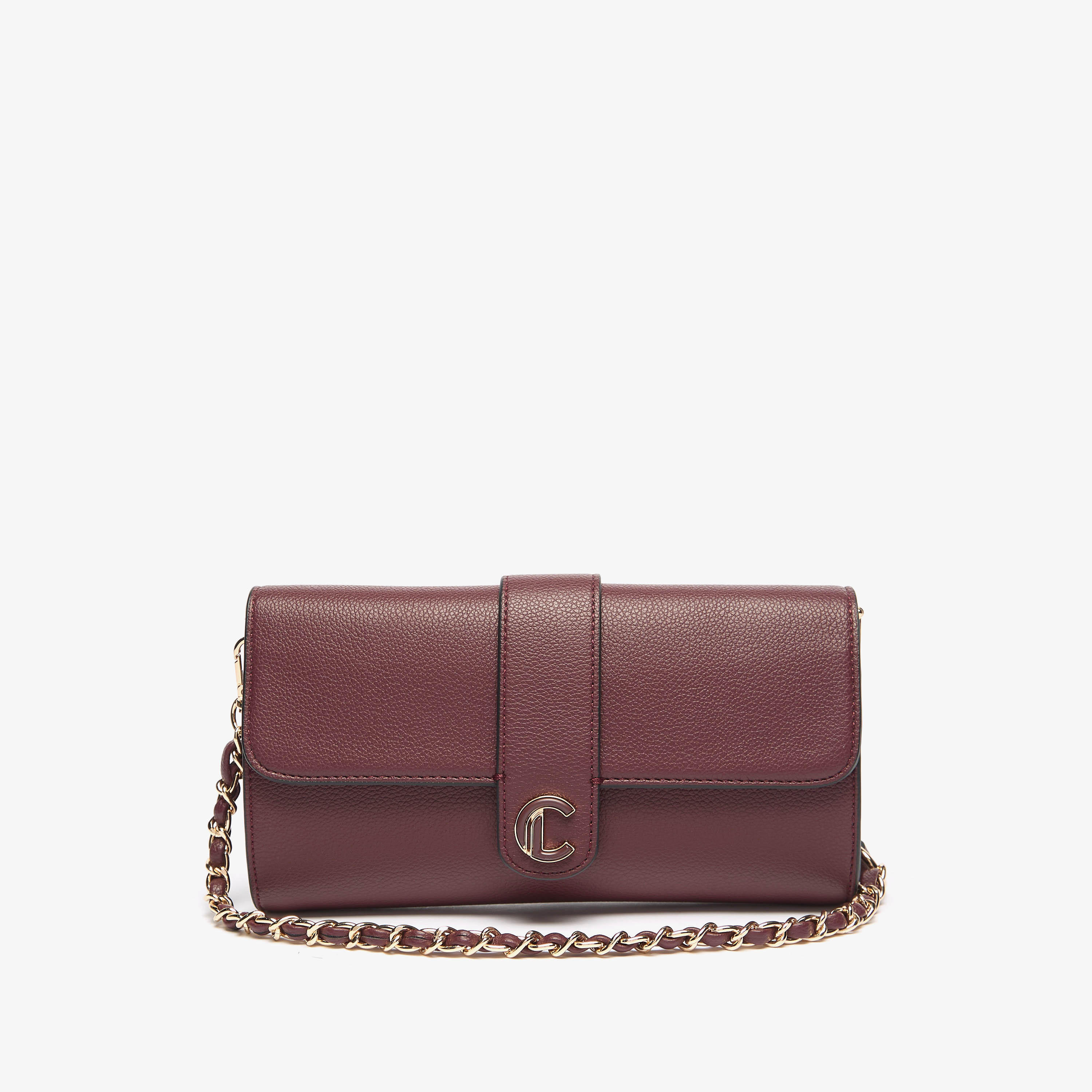 شنطة كروس بودي سادة بحزام سلسلة وزر إغلاق من لو كونفورت-women-bagsandwallets-handbags-image-1