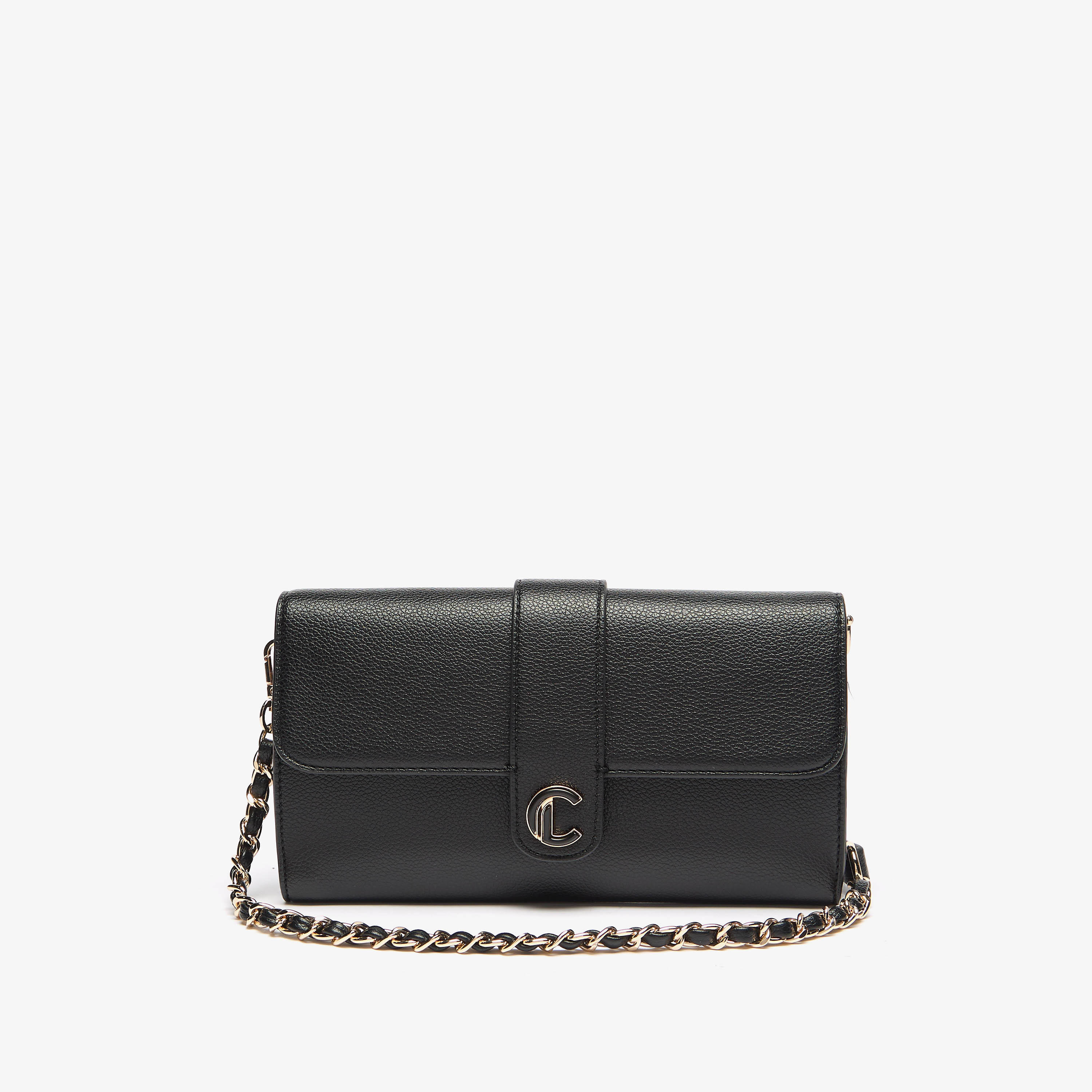 Le Confort Solid Crossbody Bag with Button Closure and Chain Strap-women-bagsandwallets-handbags-image-1