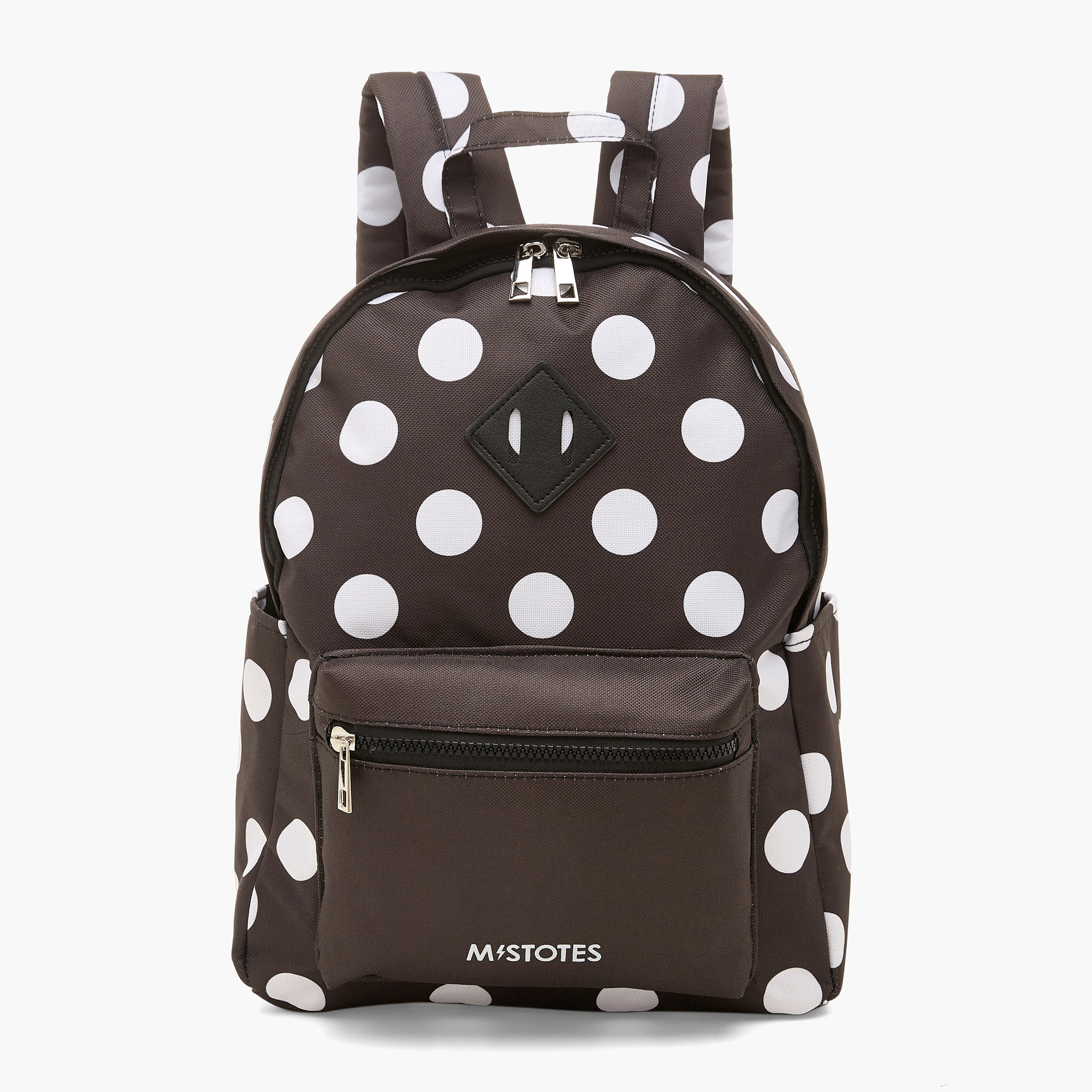 Mistotes Polka Dot Print Backpack with Adjustable Straps - 28x10.5x36 cms-women-bagsandwallets-backpacks-image-1