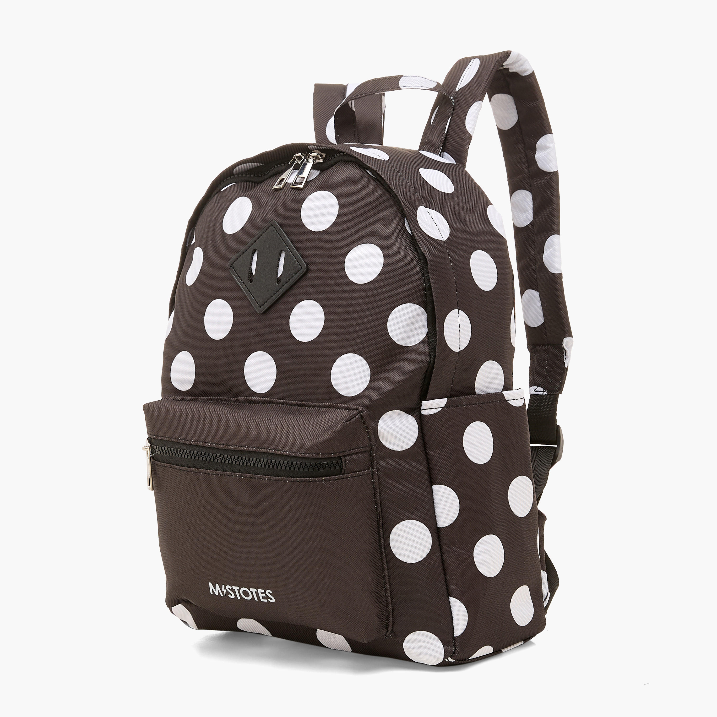 Mistotes Polka Dot Print Backpack with Adjustable Straps - 28x10.5x36 cms-women-bagsandwallets-backpacks-image-2