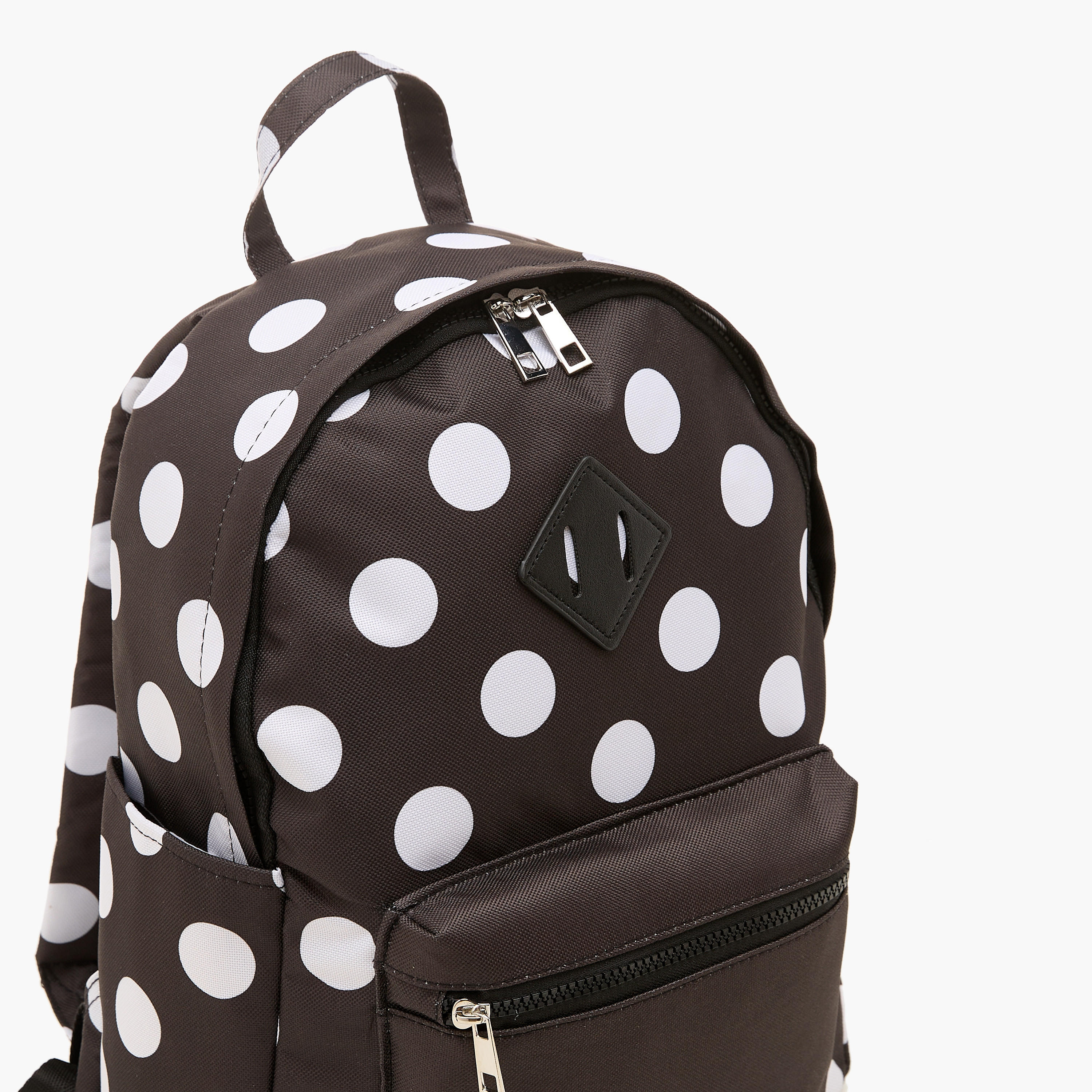Mistotes Polka Dot Print Backpack with Adjustable Straps - 28x10.5x36 cms-women-bagsandwallets-backpacks-image-5