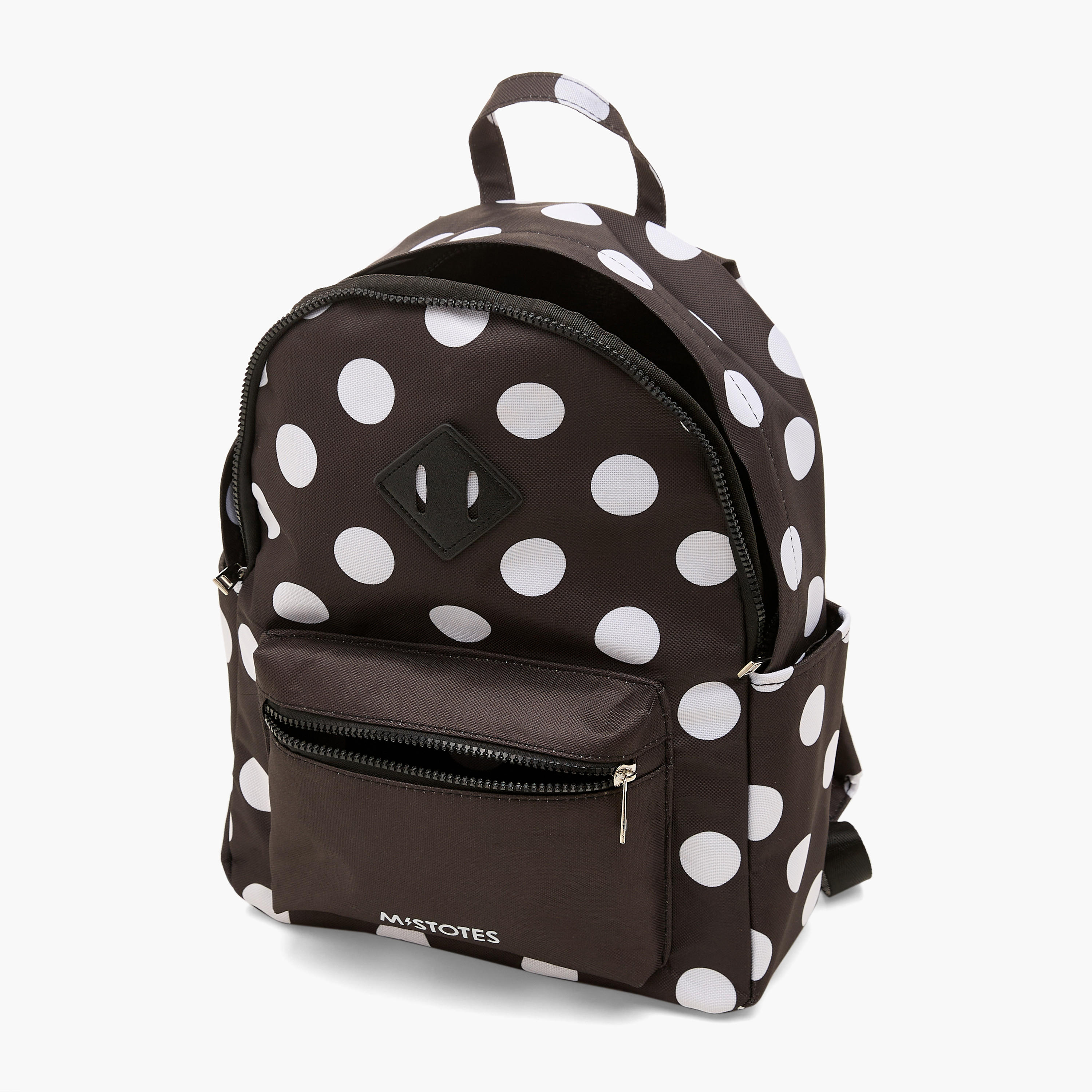 Mistotes Polka Dot Print Backpack with Adjustable Straps - 28x10.5x36 cms-women-bagsandwallets-backpacks-image-6