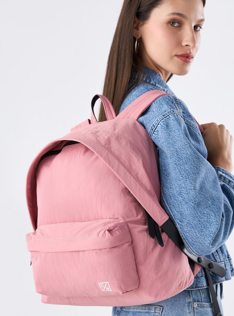 شنطة ظهر سادة بسحّاب إغلاق وحمّالات قابلة للتعديل من باجكو - 38x13x40 سم-women-bagsandwallets-backpacks-image-2
