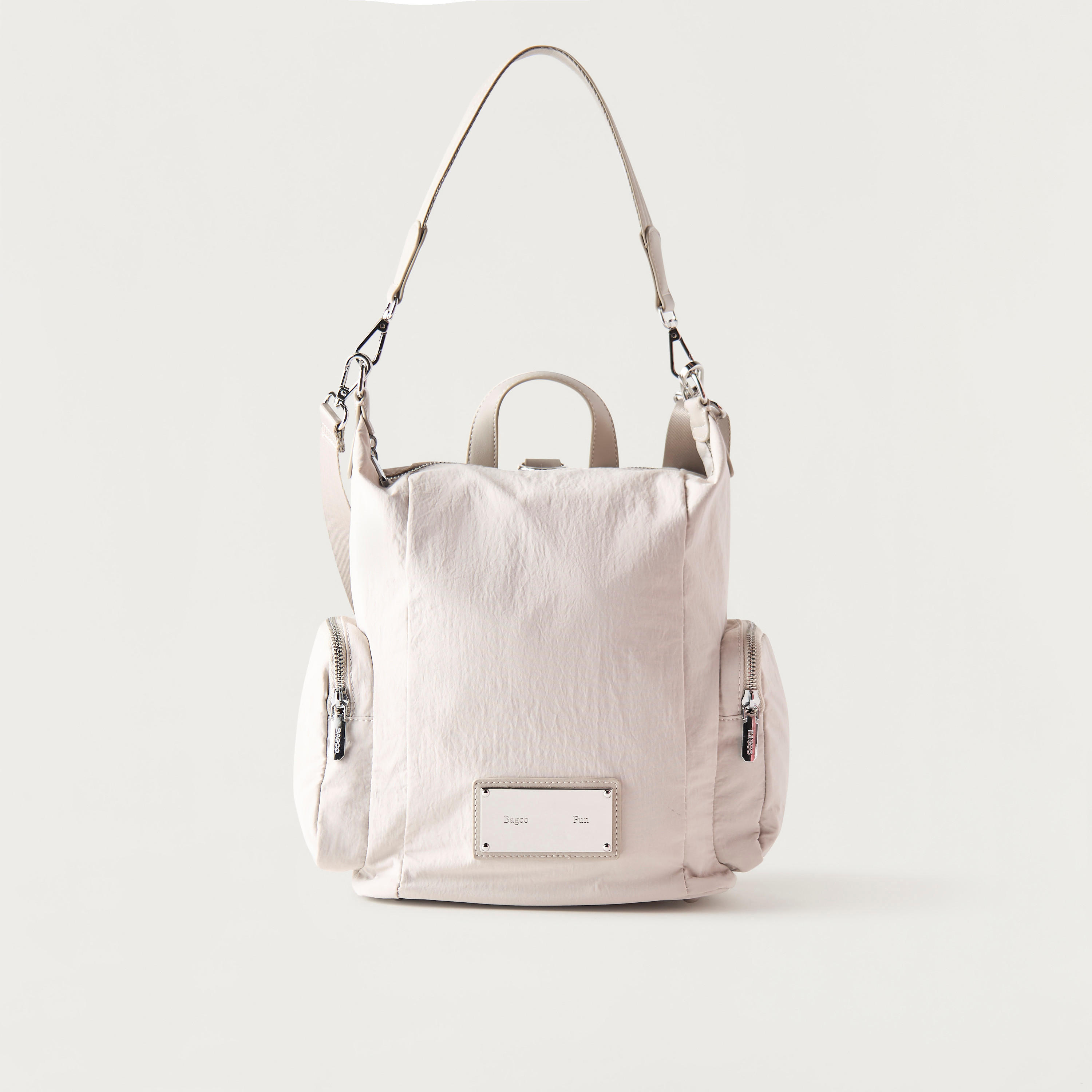 Bagco Solid Backpack with Detachable Strap and Zip Closure - 32x14x25 cms-women-bagsandwallets-backpacks-image-1