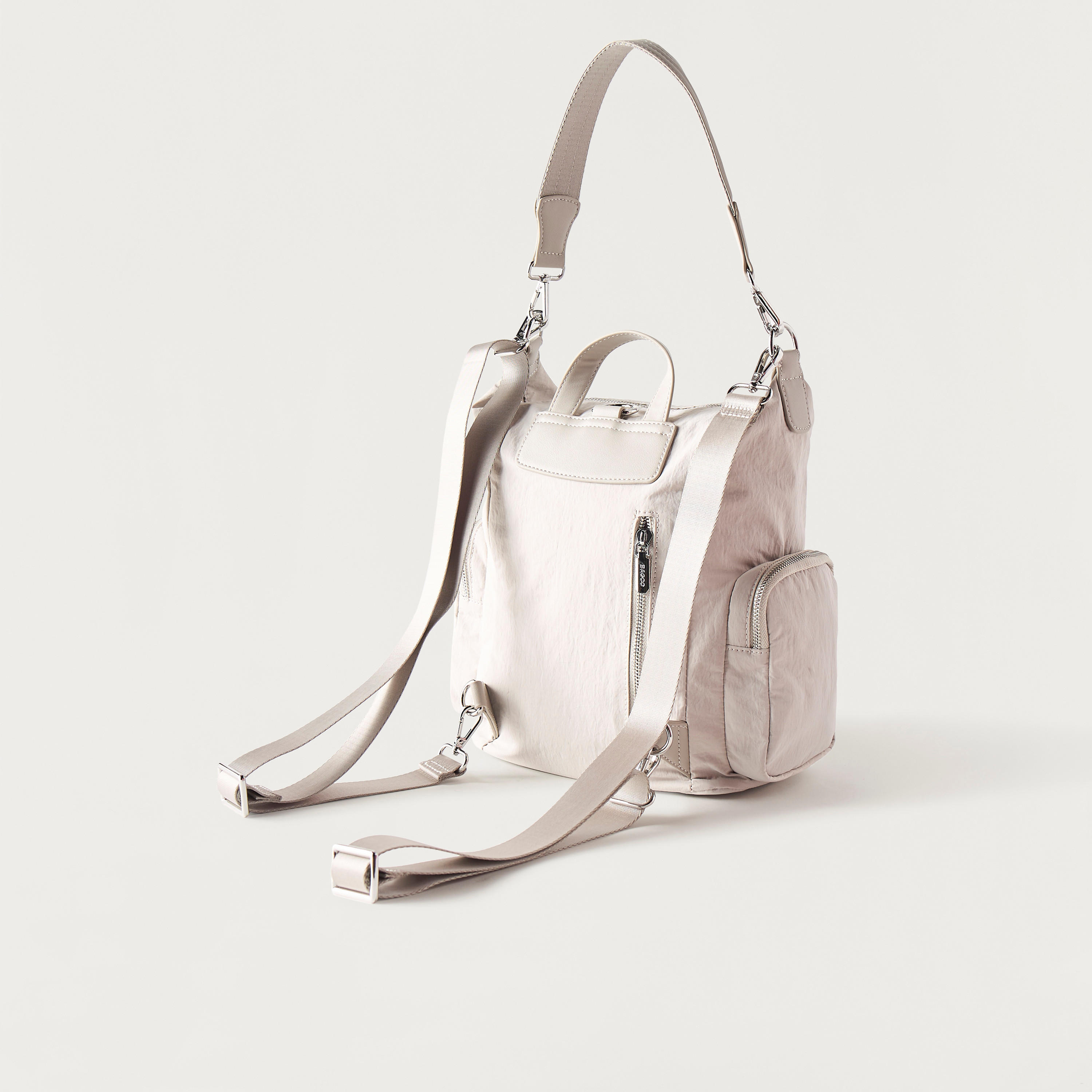Bagco Solid Backpack with Detachable Strap and Zip Closure - 32x14x25 cms-women-bagsandwallets-backpacks-image-4