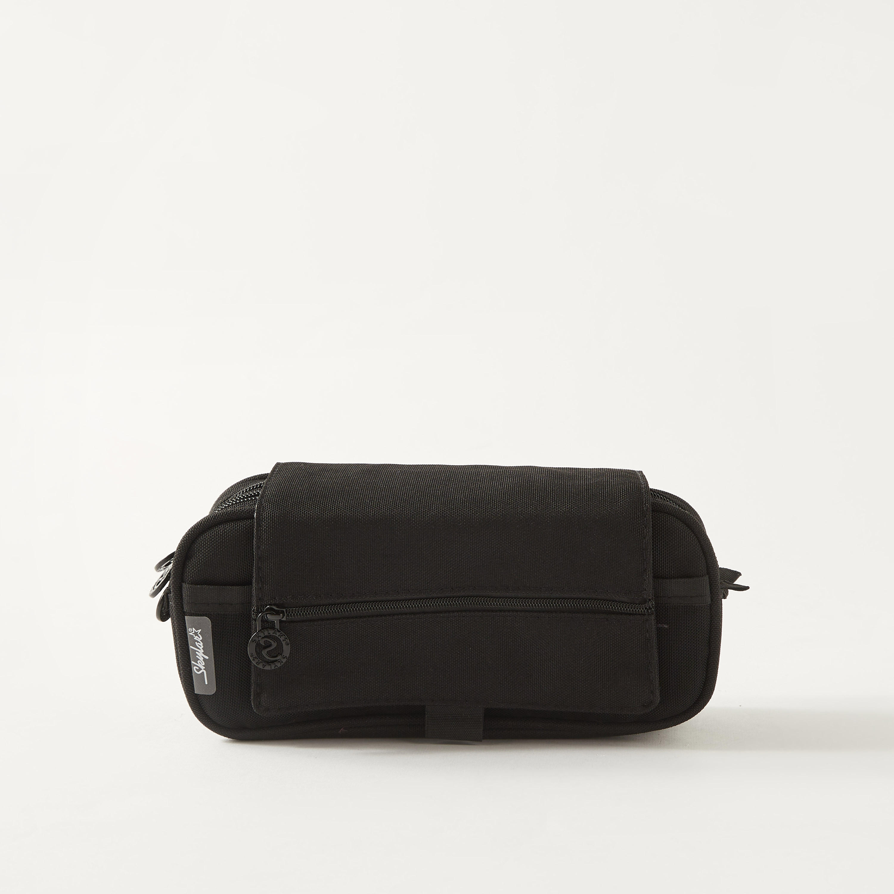 Solid 3-Compartment Pencil Case with Flap Closure-school-stationery-pencilcases-image-2