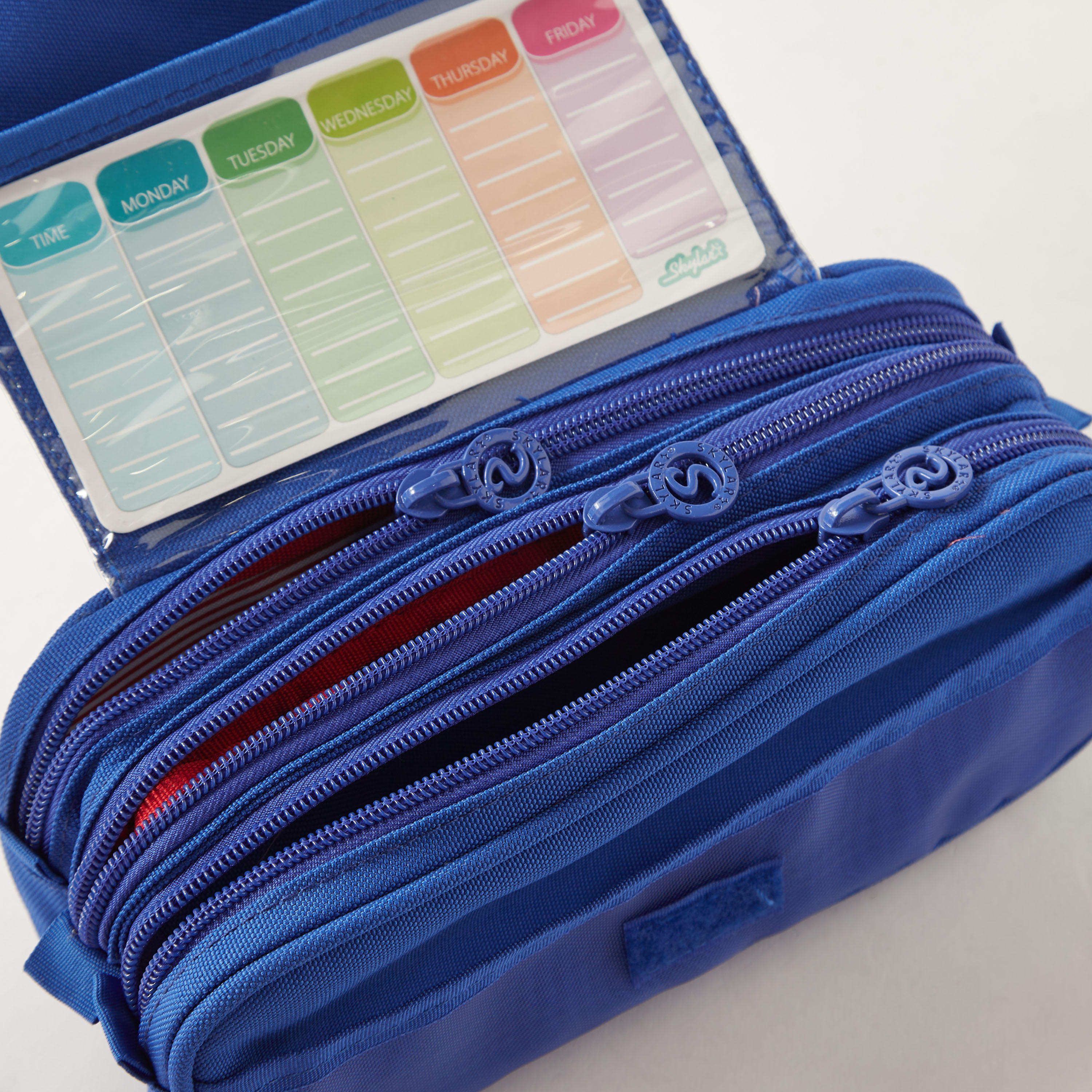 Solid 3-Compartment Pencil Case with Flap Closure-school-stationery-pencilcases-image-3