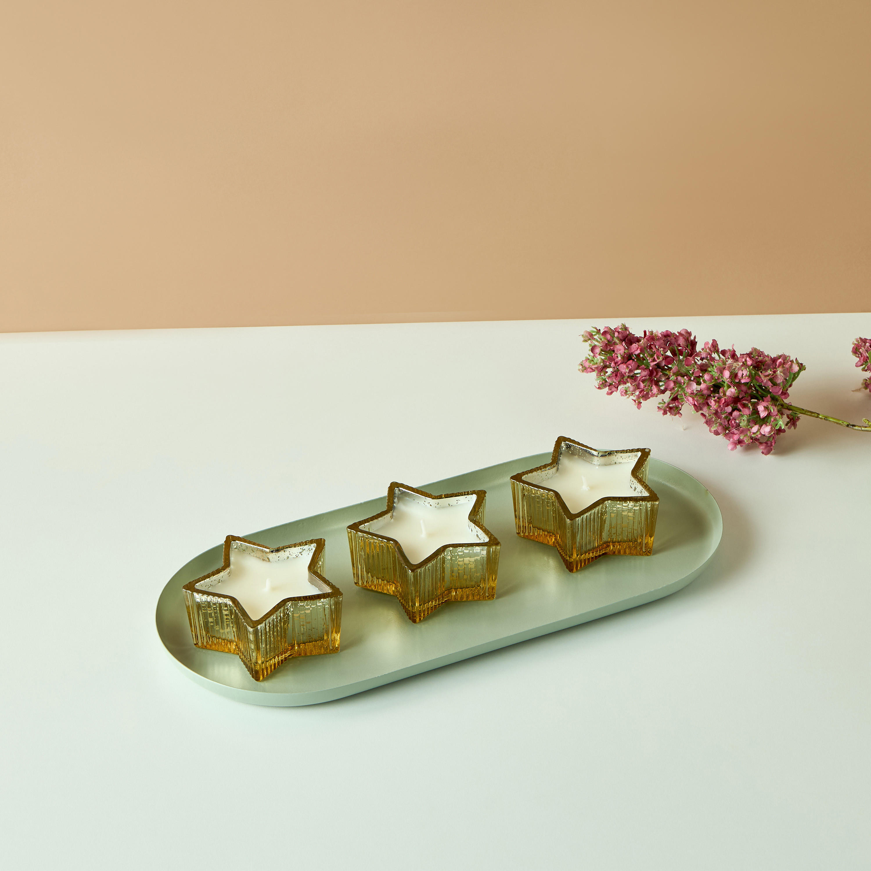 Star Shaped 3-Piece Black Amber and Ginger Lily Scented Candle Set - 7 h-household-homefragrance-candles-image-4