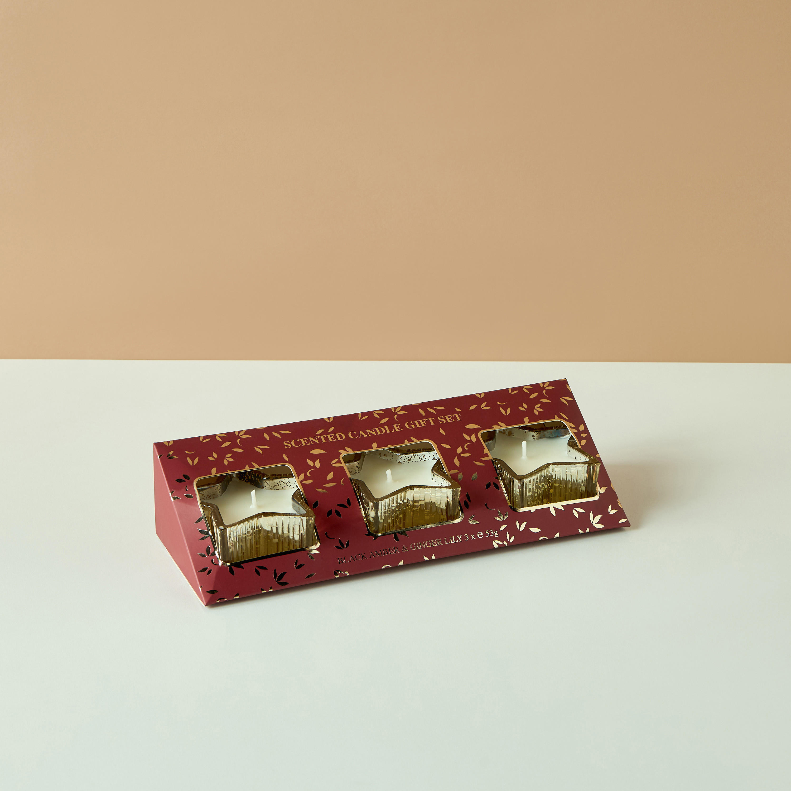 طقم شموع برائحة العنبر الأسود وزنبق الزنجبيل على شكل نجمة 3 قطع - 7 ساعات-household-homefragrance-candles-image-5