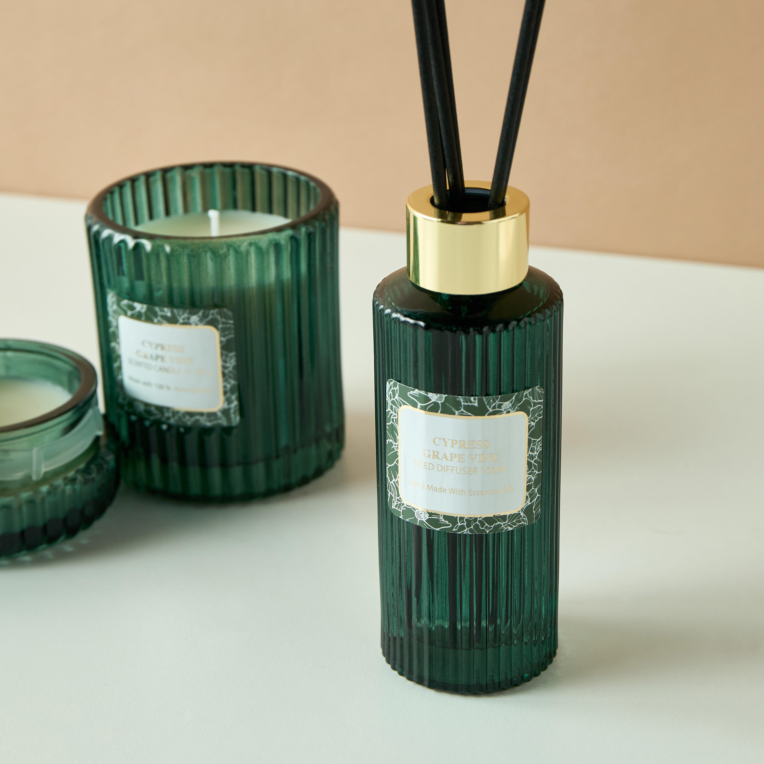 Black Amber and Ginger Lily Reed Diffuser and Candle Gift Set-household-homefragrance-fragrancegiftset-image-3
