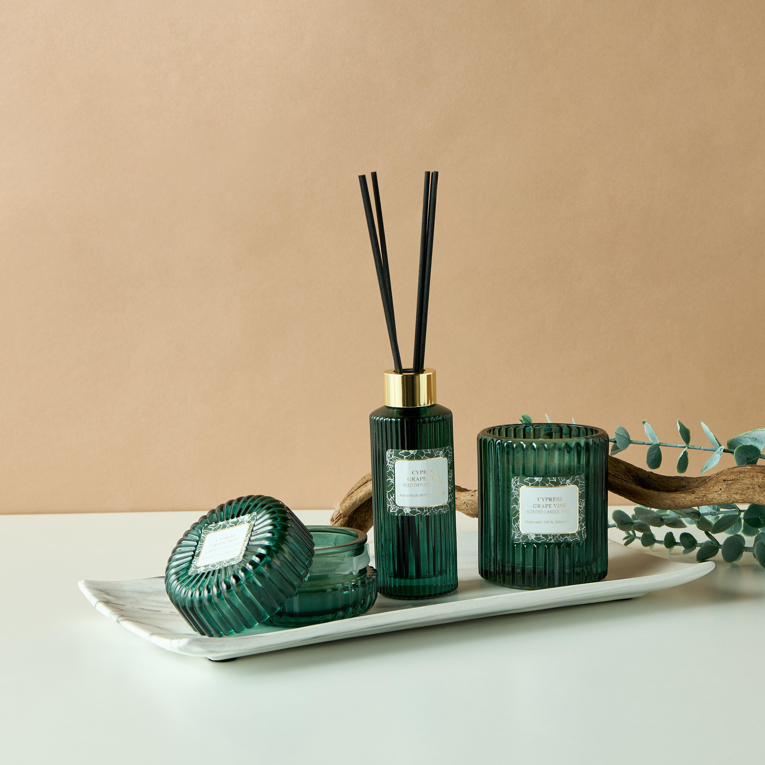 Black Amber and Ginger Lily Reed Diffuser and Candle Gift Set-household-homefragrance-fragrancegiftset-image-4