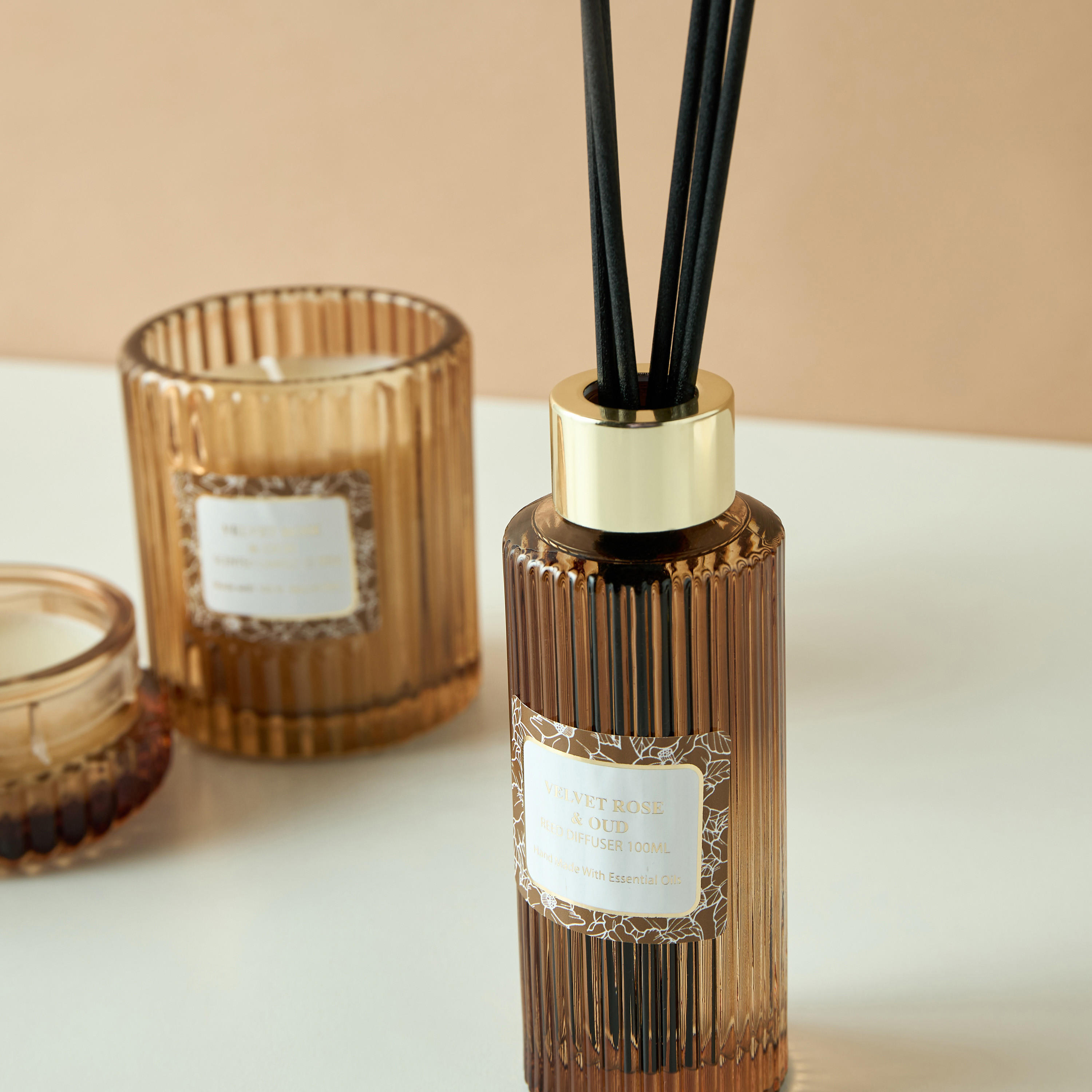 Black Amber and Ginger Lily Reed Diffuser and Candle Gift Set-household-homefragrance-fragrancegiftset-image-3