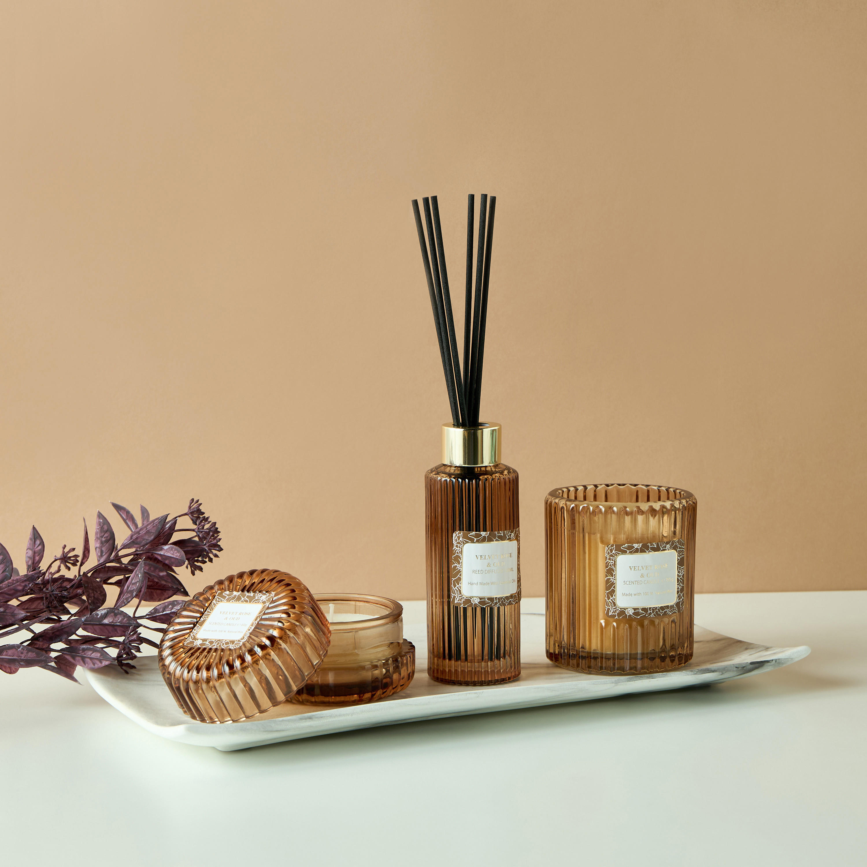 Black Amber and Ginger Lily Reed Diffuser and Candle Gift Set-household-homefragrance-fragrancegiftset-image-4