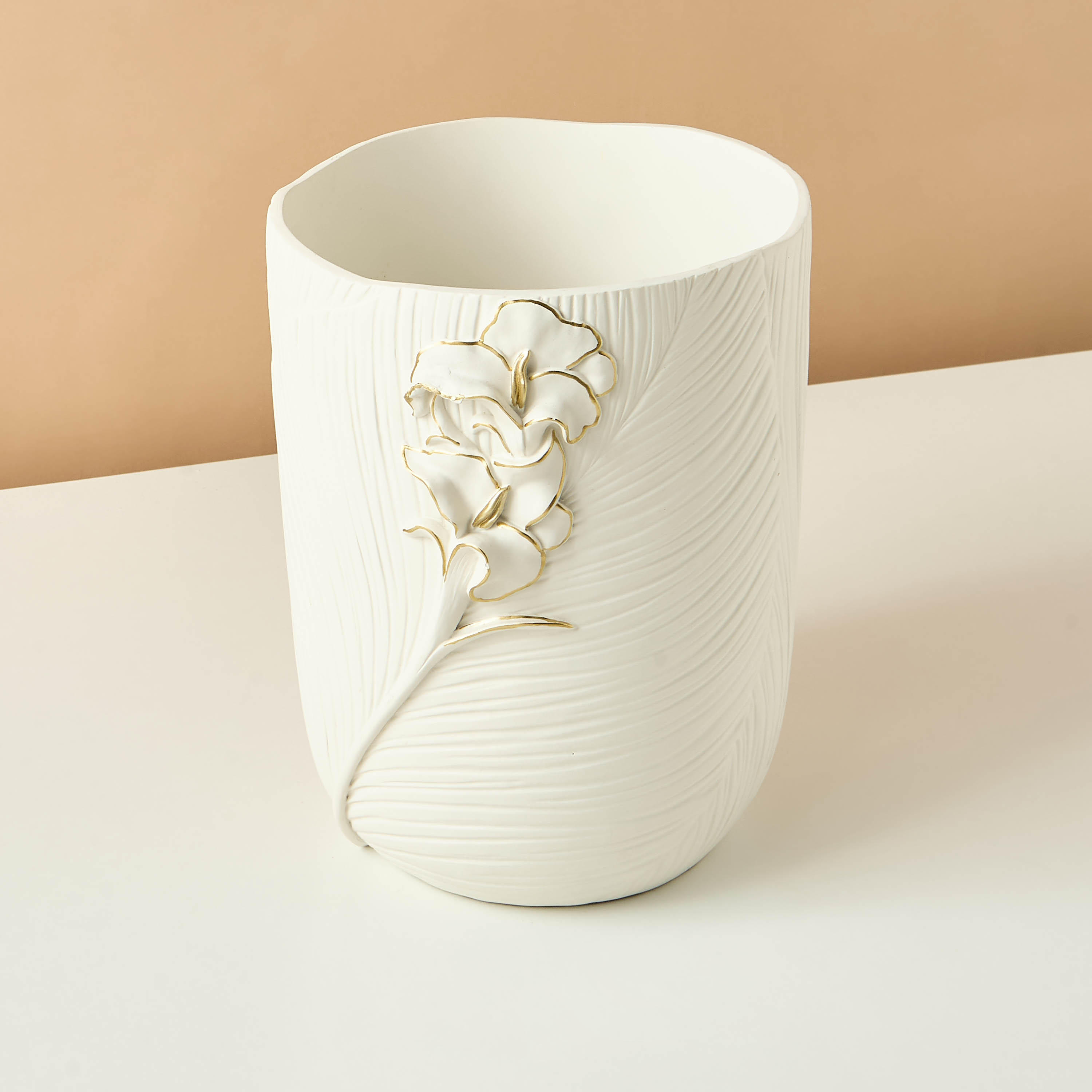 Floral Textured Waste Bin-household-bathandlaundry-wastebinsandaccessories-image-3