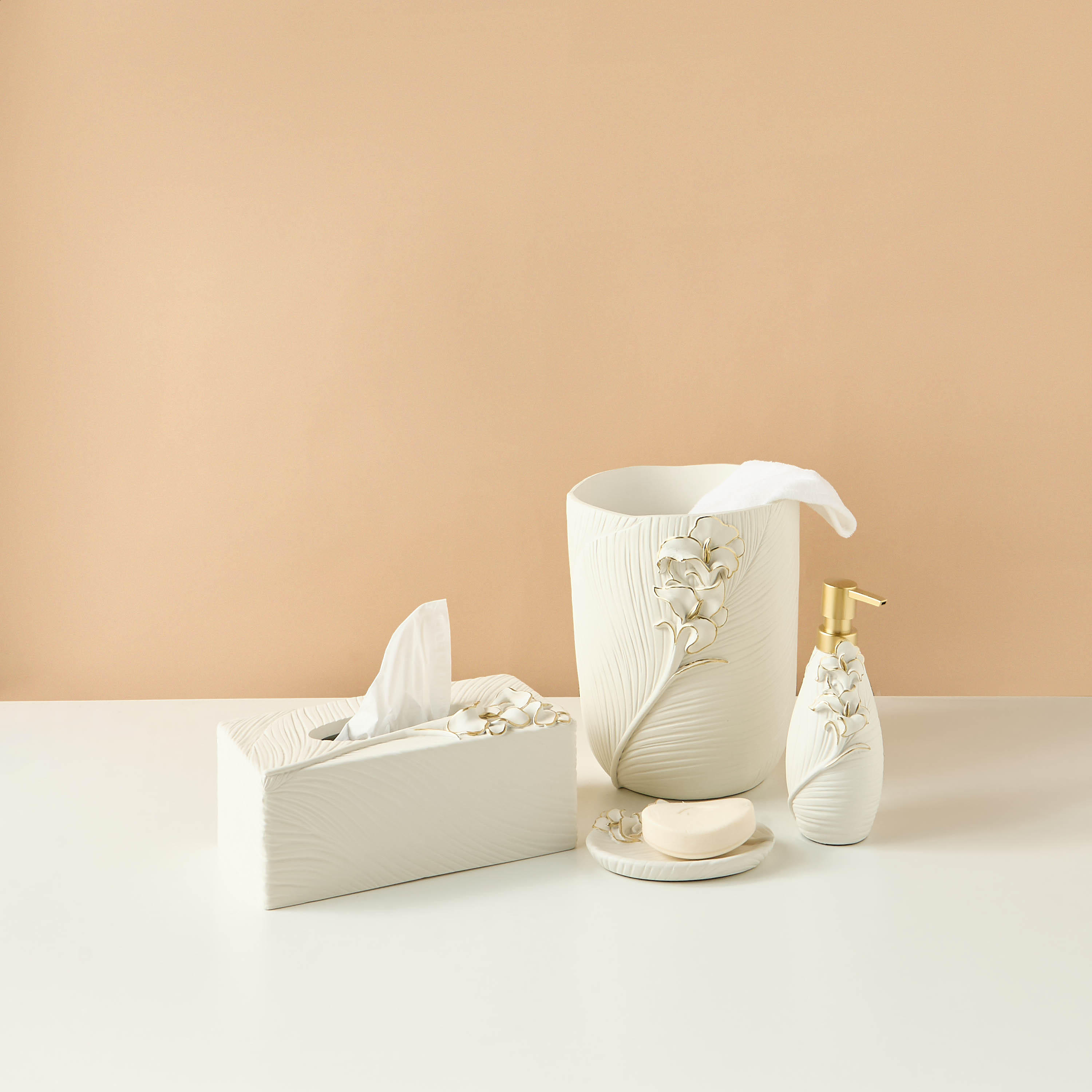 Floral Textured Waste Bin-household-bathandlaundry-wastebinsandaccessories-image-6