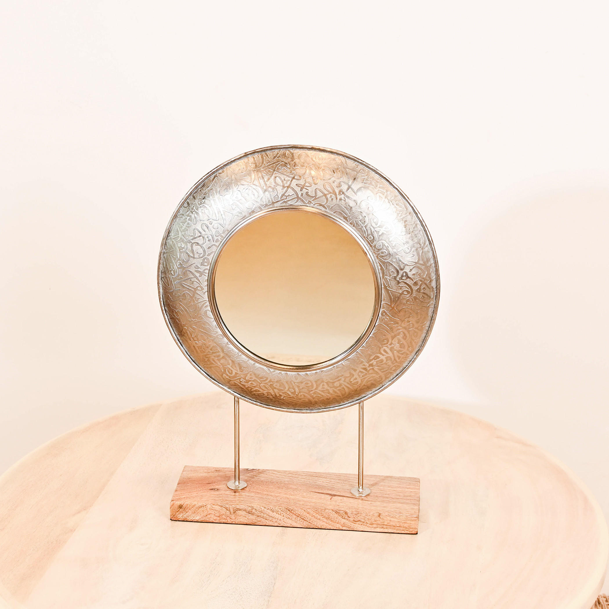 Home Carving Arabic Calligraphy Engraved Decorative Mirror - 35x48 cms-household-walldecorandmirrors-mirrors-wallmirrors-image-1