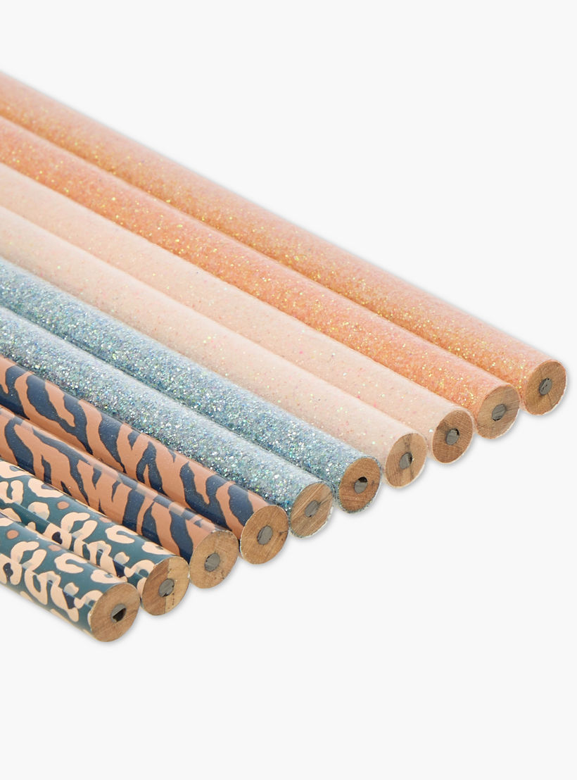GLOO Printed Wooden Pencil with Eraser - Set of 10-school-stationery-pensandpencils-image-4