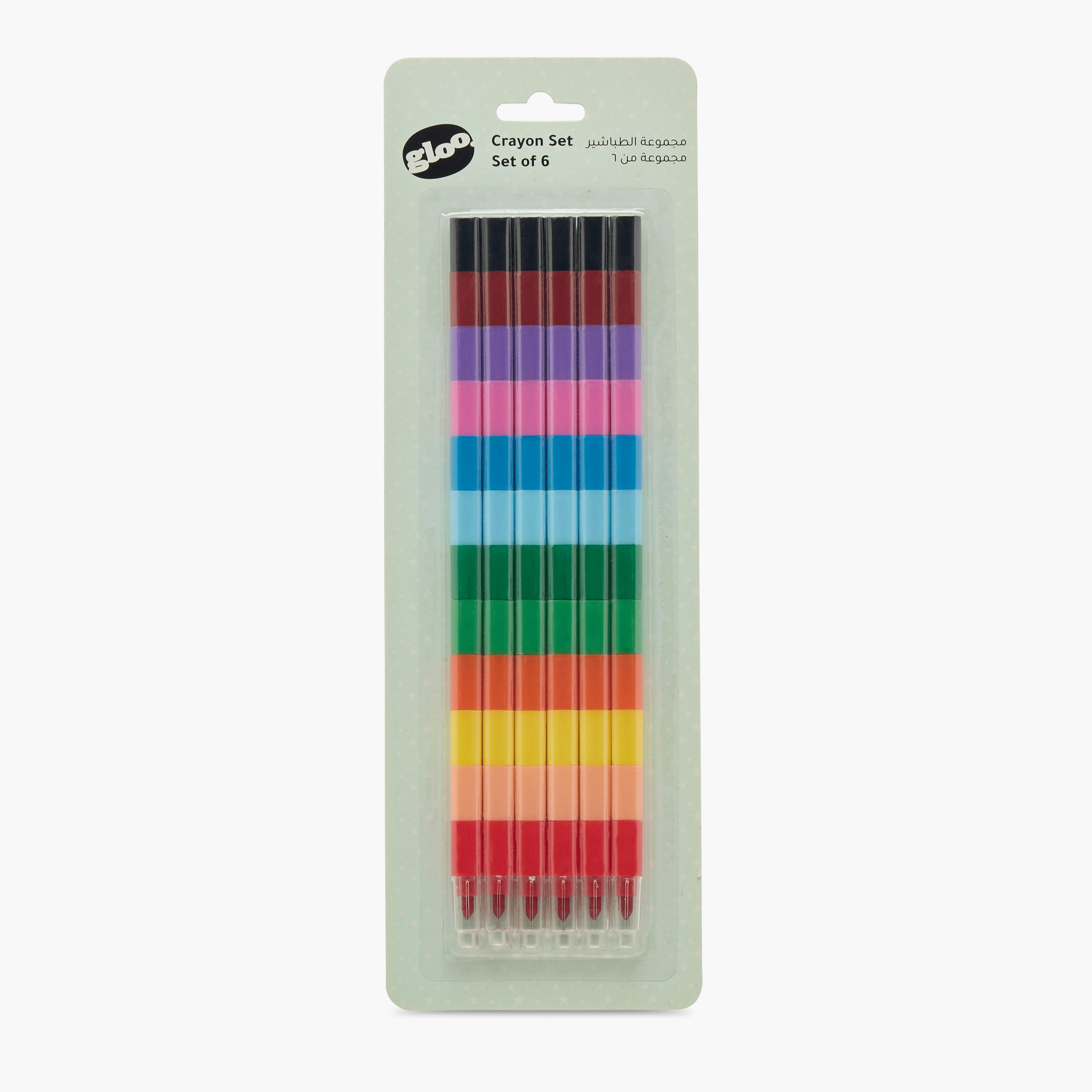 مجموعة أقلام تلوين شمعية 6 ألوان من جلو-school-stationery-pensandpencils-image-5