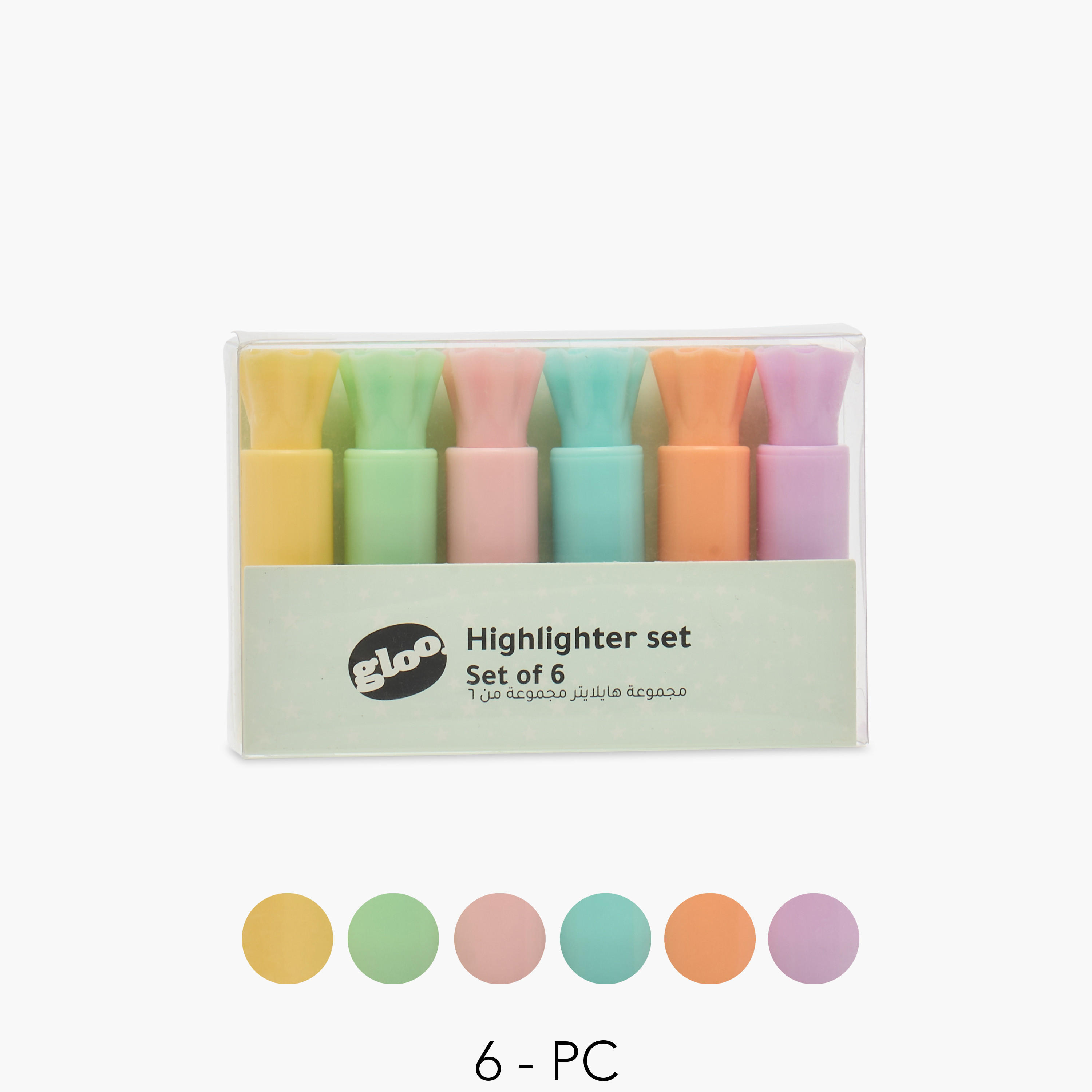 GLOO 6-Piece Candy-Shaped Highlighter Set-school-stationery-pensandpencils-image-1