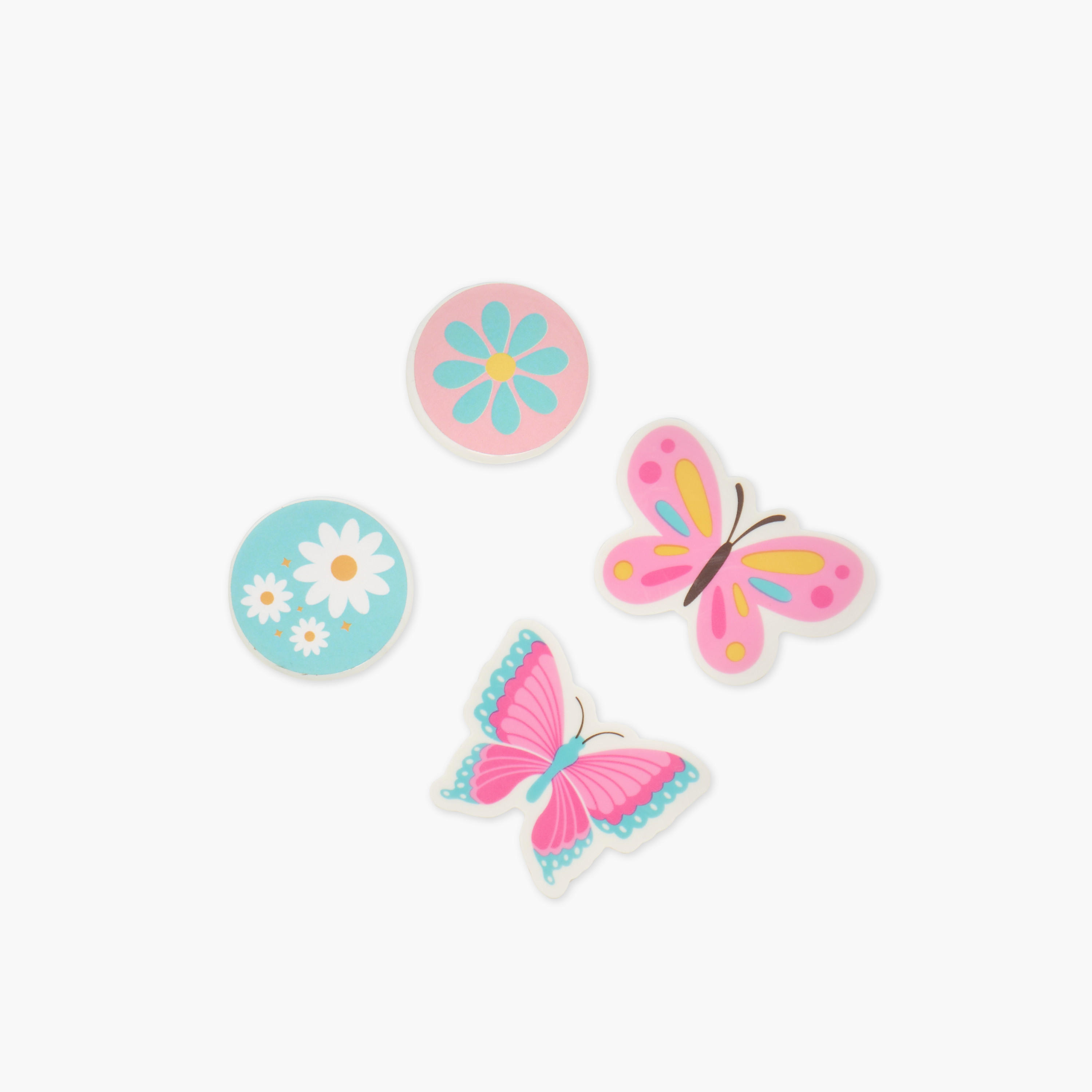 GLOO 4-Piece Butterfly and Floral Print Sharpener and Eraser Set-school-stationery-sets-image-2