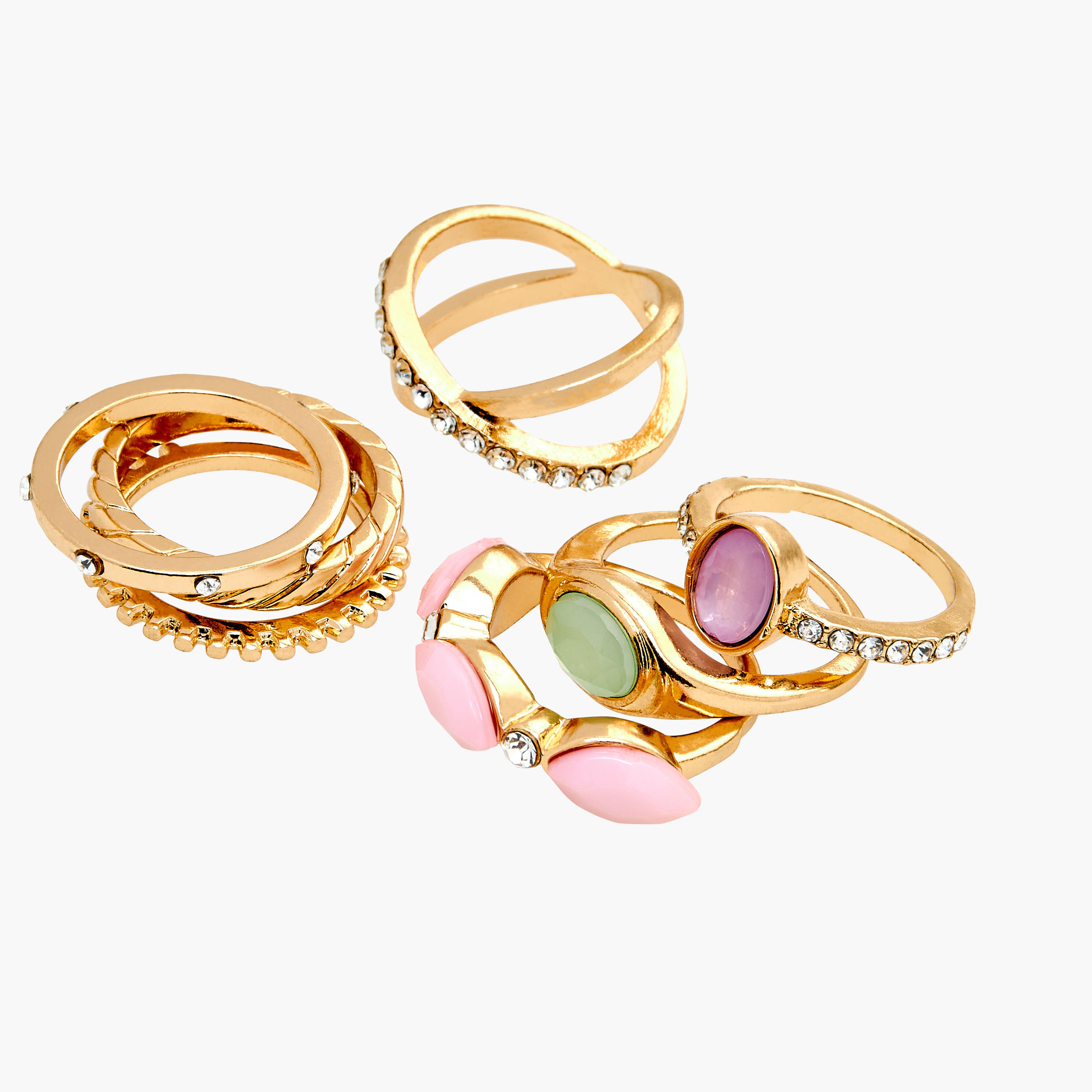 طقم خواتم 7 قطع مزينة - L-XL-women-watchesandjewellery-jewellery-rings-image-3