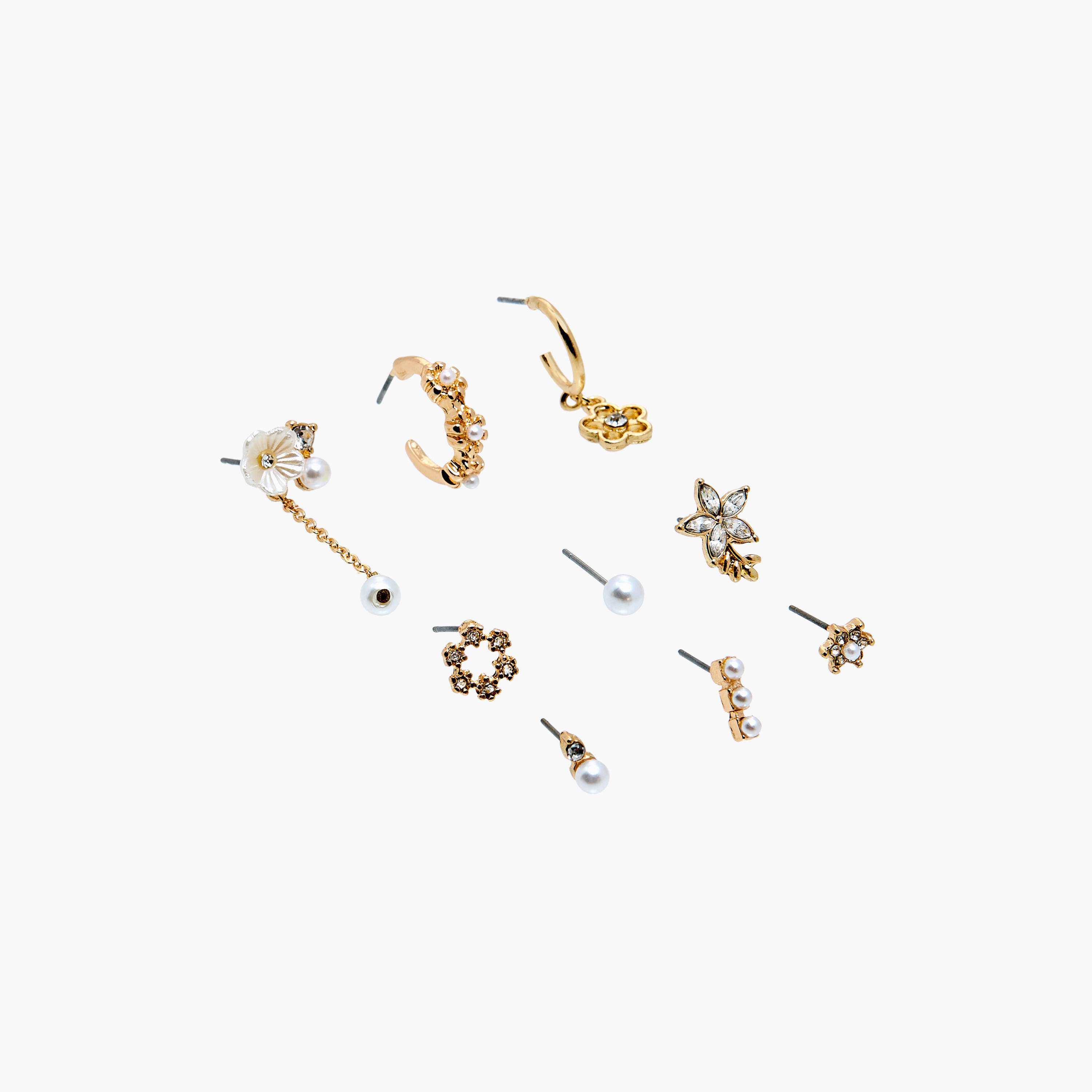 Embellished Earrings with Pushback Closure - Set of 9-women-watchesandjewellery-jewellery-earrings-image-2