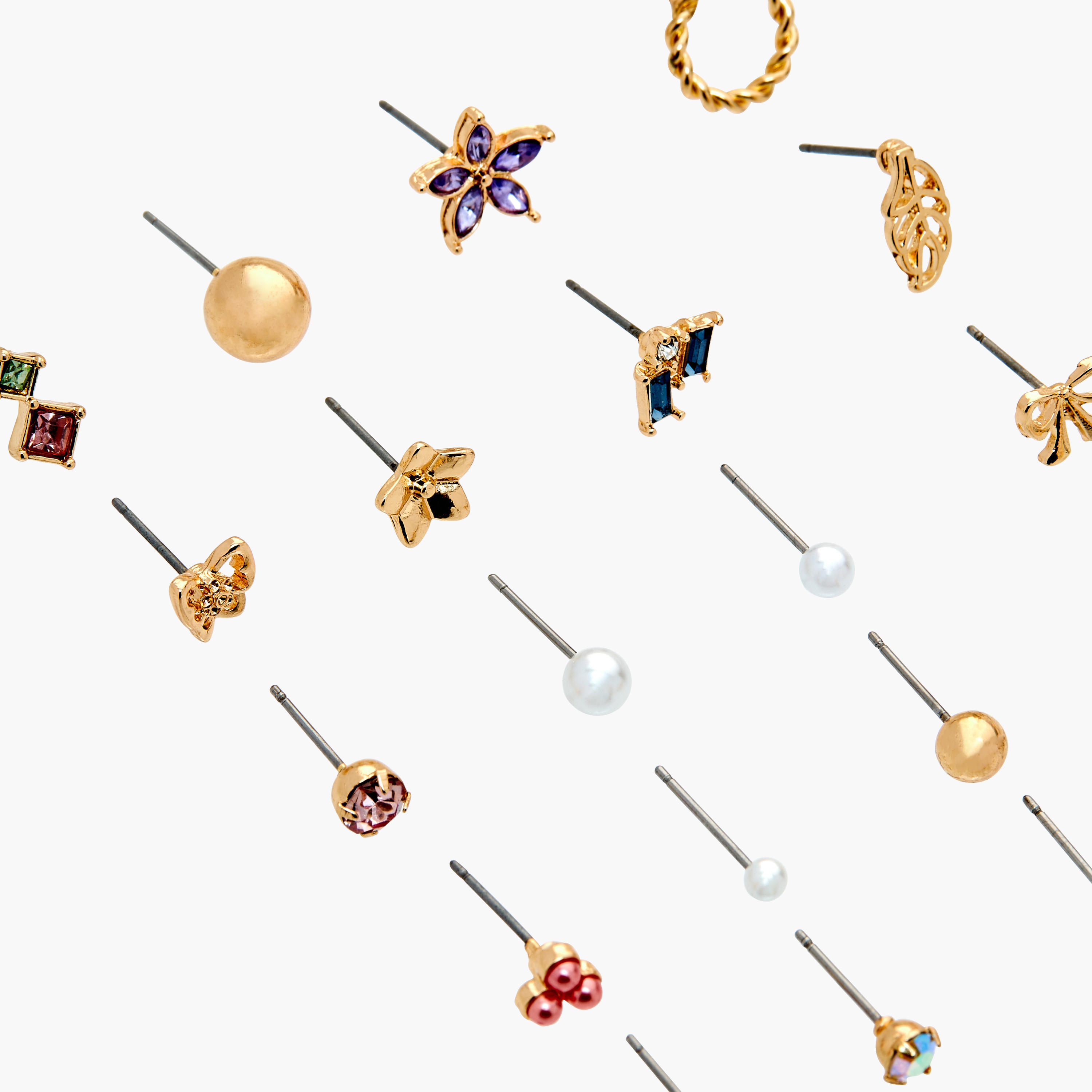 حلق بمكبس إغلاق خلفي - طقم من 20 زوج متنوع-women-watchesandjewellery-jewellery-earrings-image-3