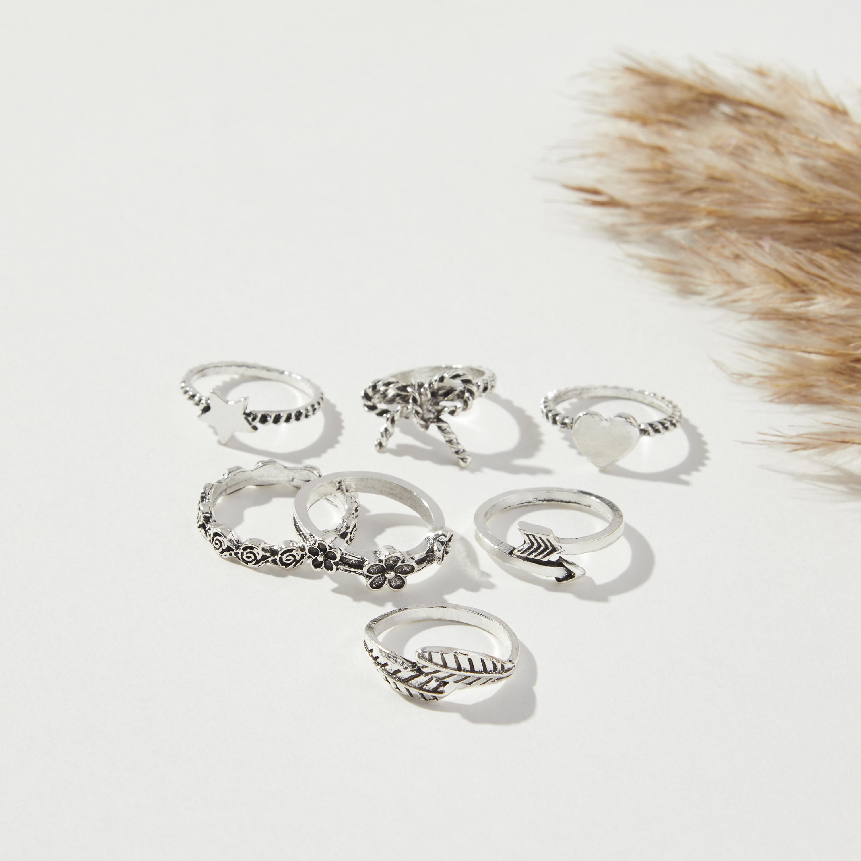 Butterfly Detail Ring - Set of 9-women-watchesandjewellery-jewellery-rings-image-1
