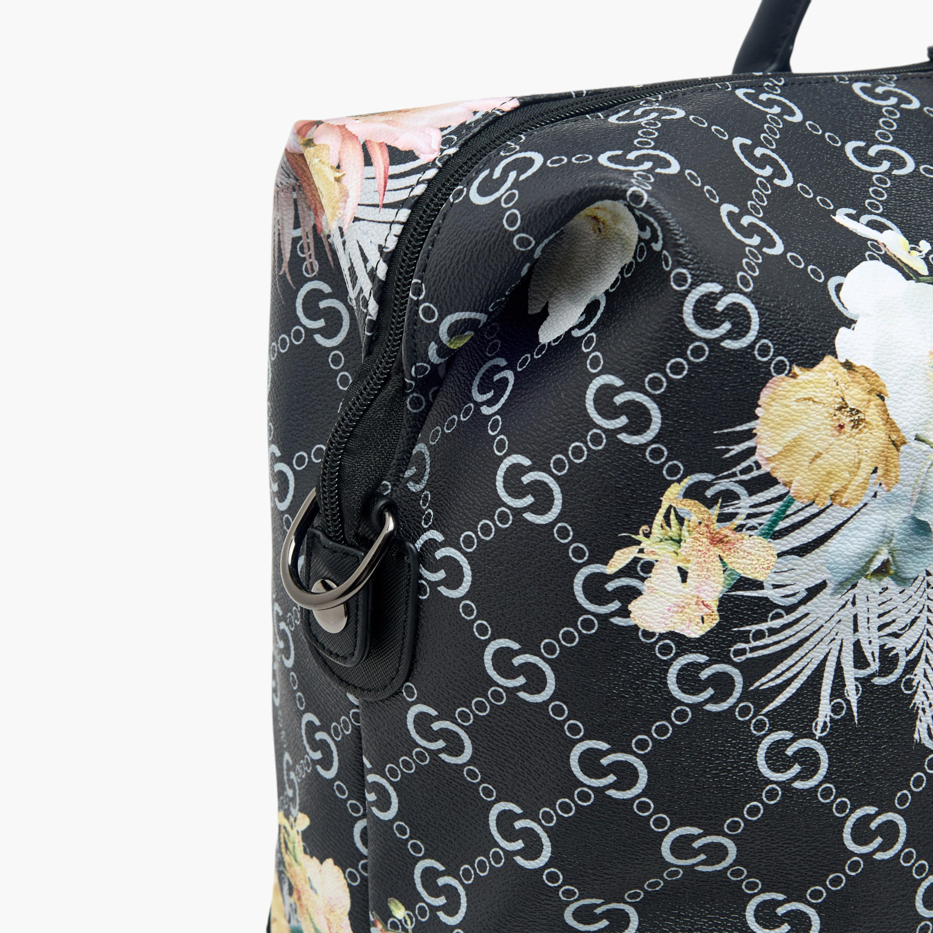 شنطة دافل بسحّاب إغلاق وحزام قابل للفصل وطبعات أزهار من سيليست-travel-luggagesandbags-dufflebags-image-6