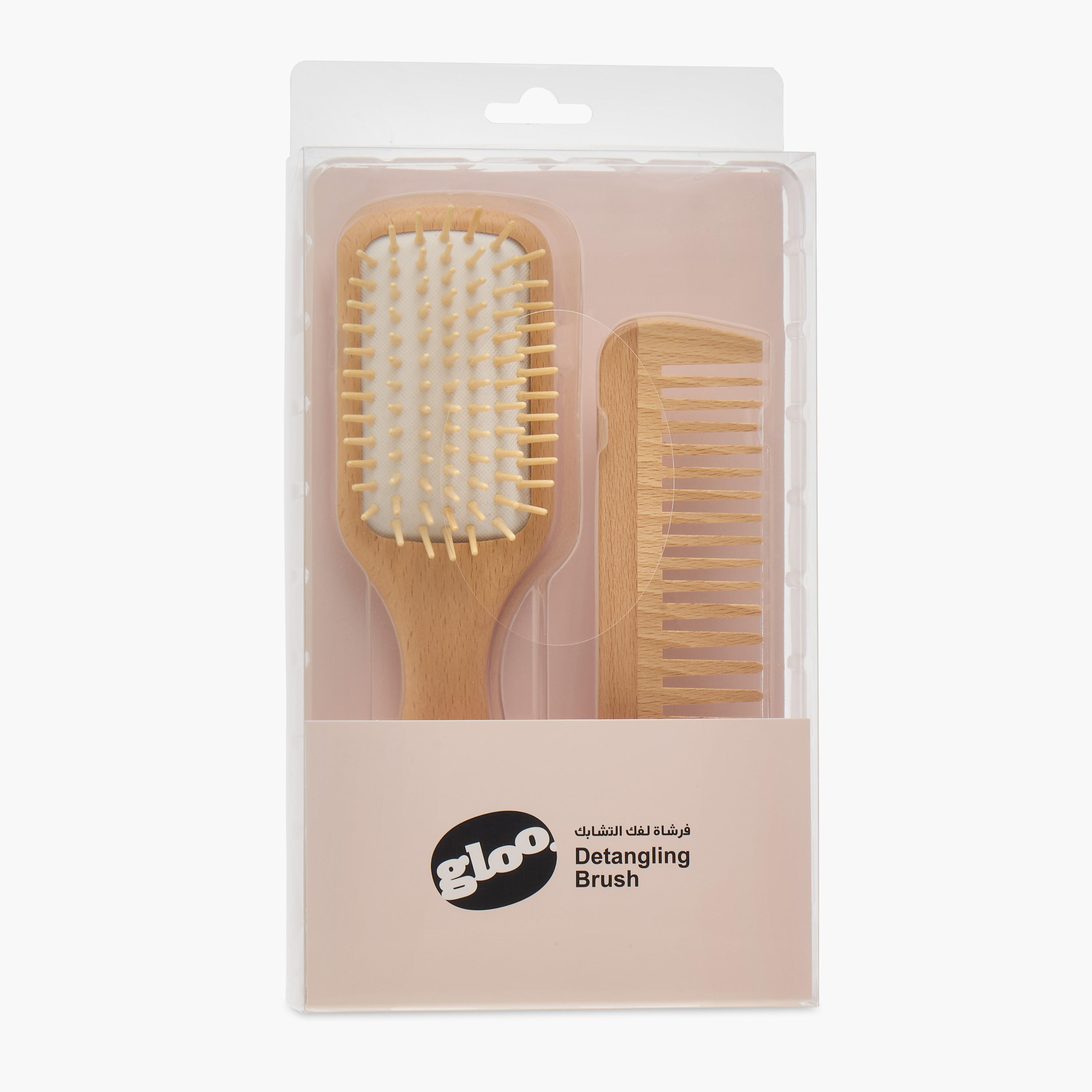 طقم مشط وفرشاة شعر خيزران لفك التشابك قطعتين من جلو-beautyandpersonalcare-hair-stylingtools-hairbrushesandcombs-image-7