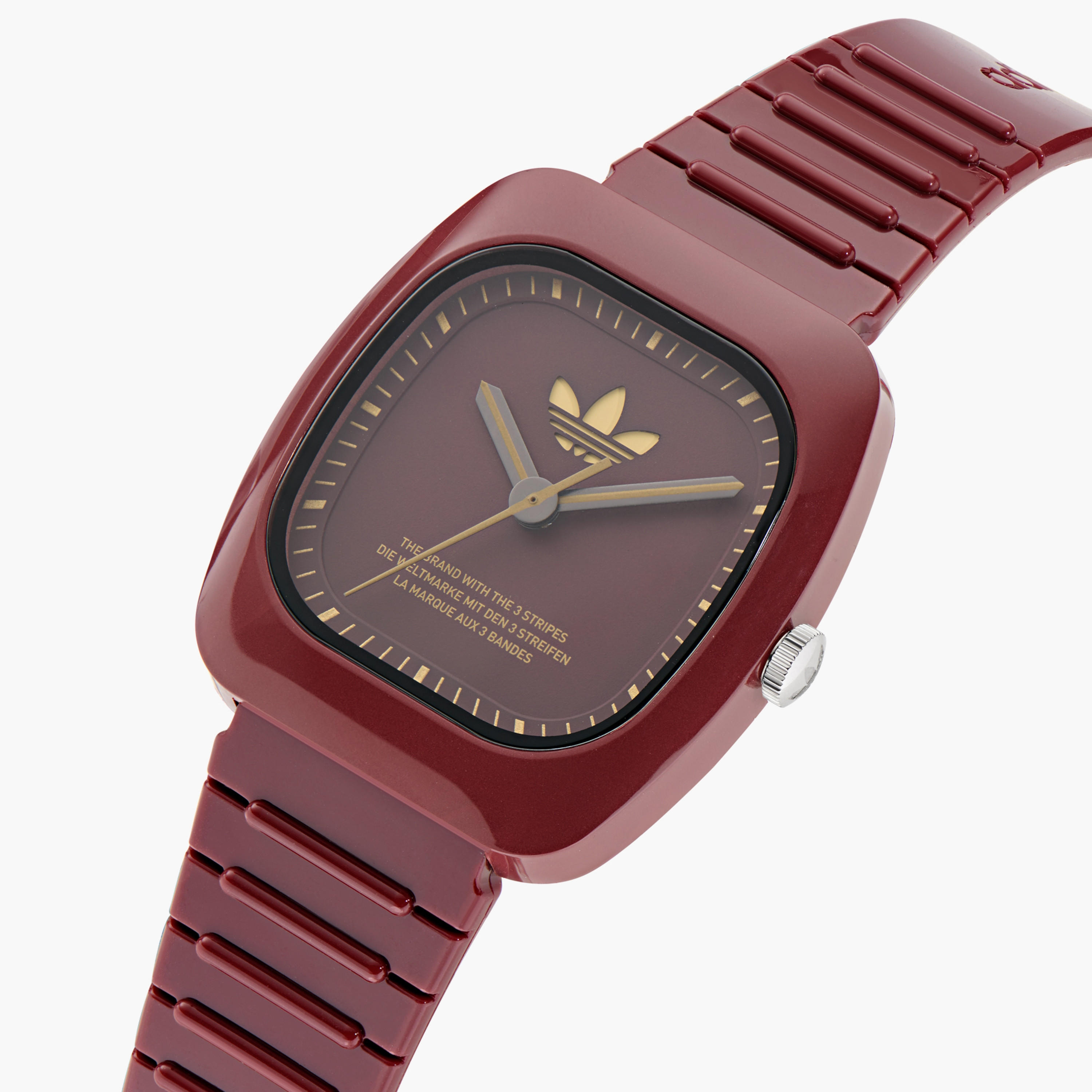 ساعة أديداس مصنوعة من بولي يوريثان بأساس حيوي ذات أنالوج بلون بورجوندي | AOSY24028-men-watchesandjewellery-watches-image-2