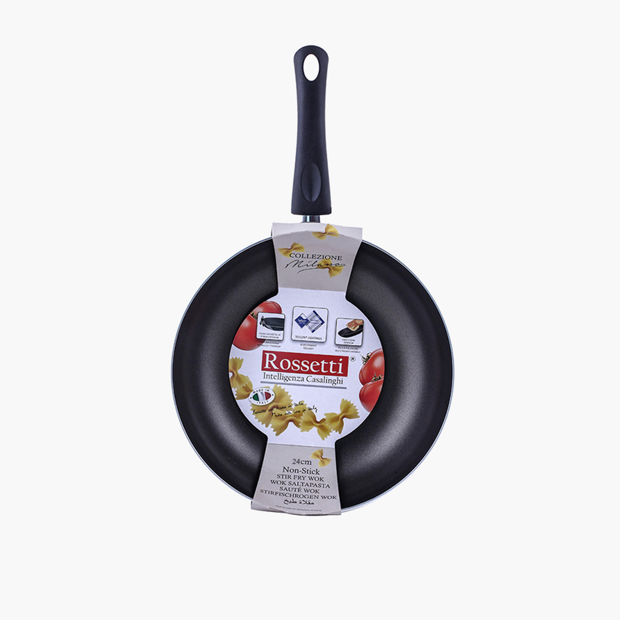 مقلاة ووك ستير فراي ألومنيوم بمقبض ميلانو من روسيتي - 24 سم-household-kitchen-cookware-potsandpans-image-1