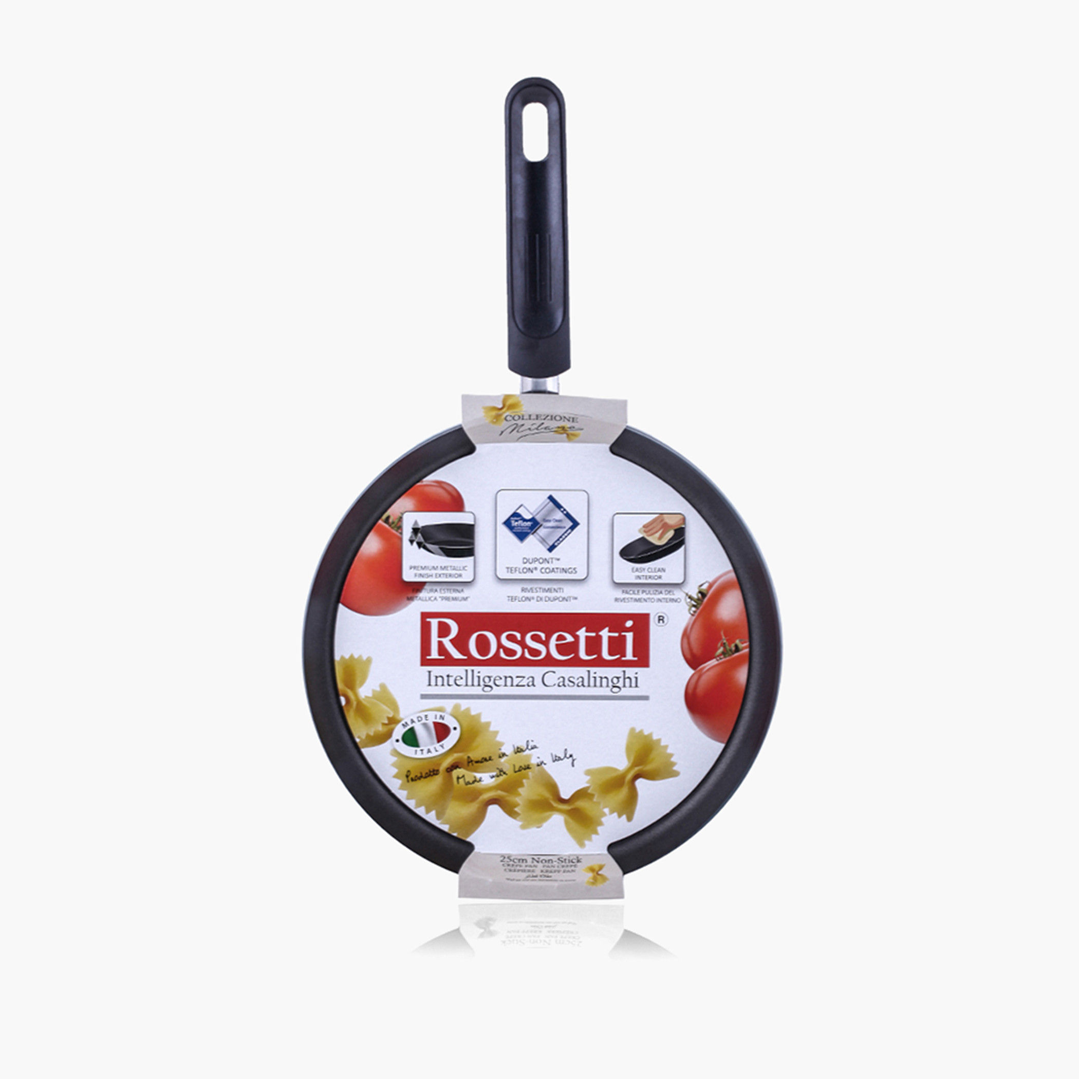 Rossetti Milano Aluminium Crepe Pan with Handle - 25 cms-household-kitchen-cookware-potsandpans-image-2