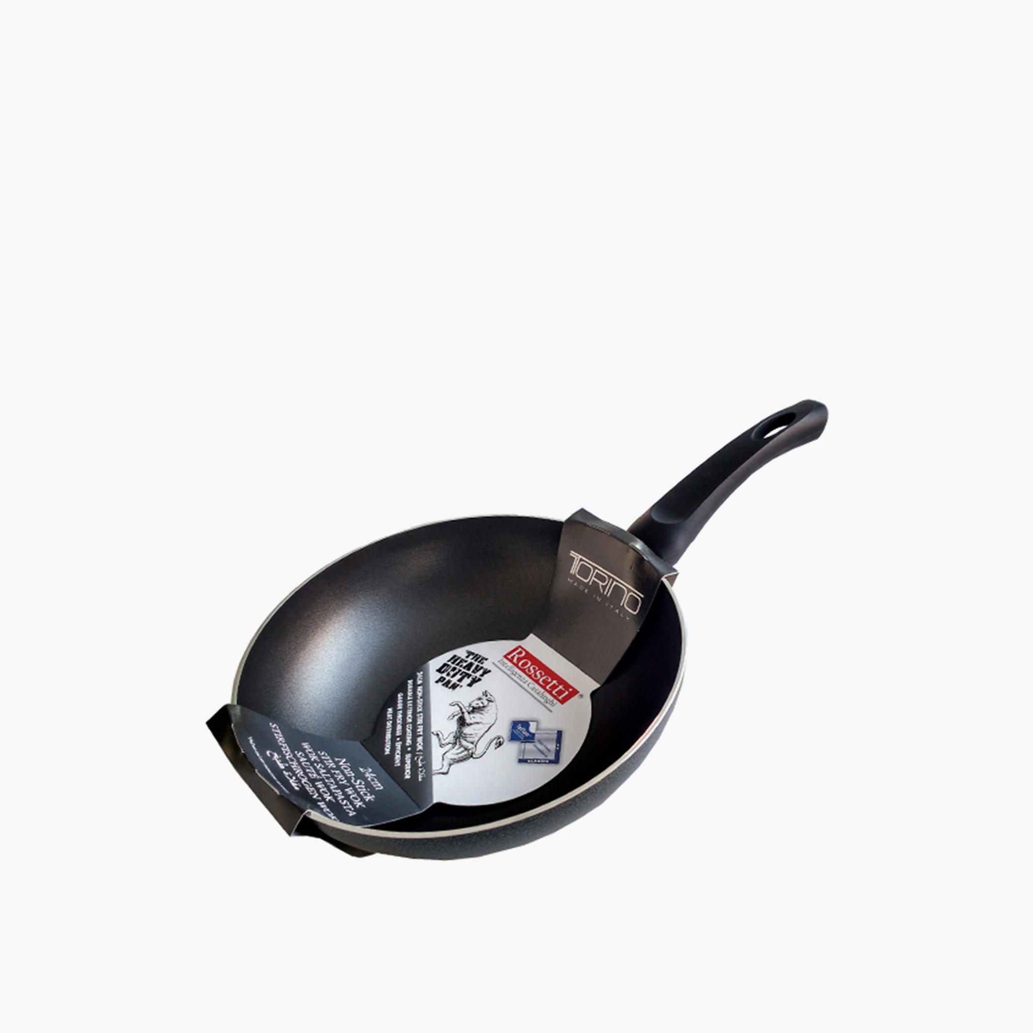 Rossetti Torino Aluminium Wok with Handle - 24 cms-household-kitchen-cookware-potsandpans-image-1
