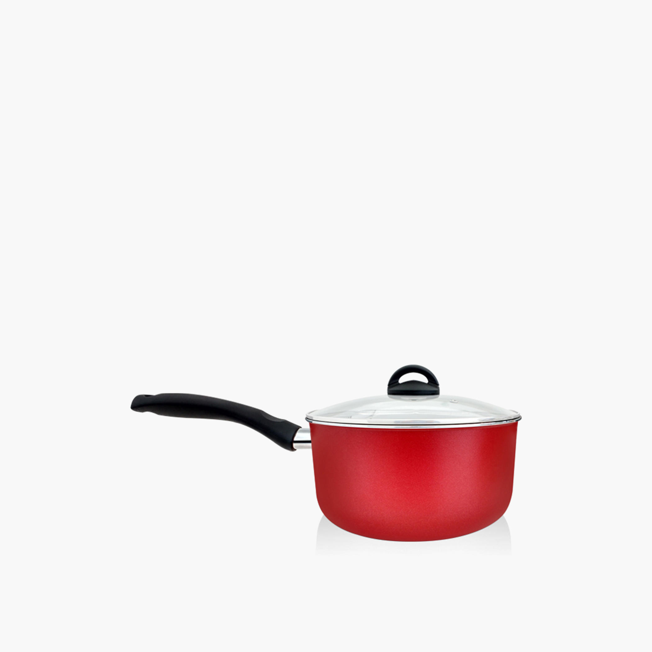 Rossetti Rosso Aluminium Saucepan With Glass Lid - 20 cm-household-kitchen-cookware-potsandpans-image-4