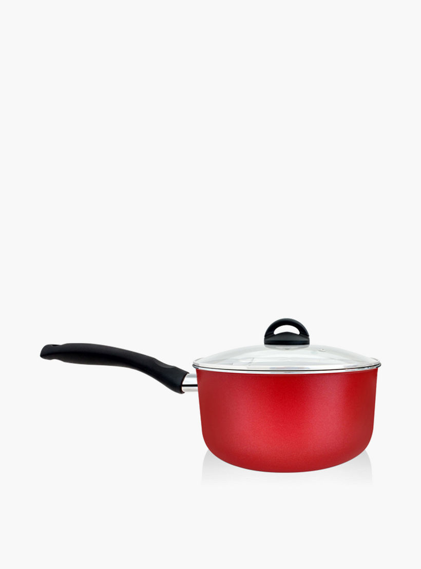 Rossetti Rosso Aluminium Saucepan With Glass Lid - 20 cm-household-kitchen-cookware-potsandpans-image-4