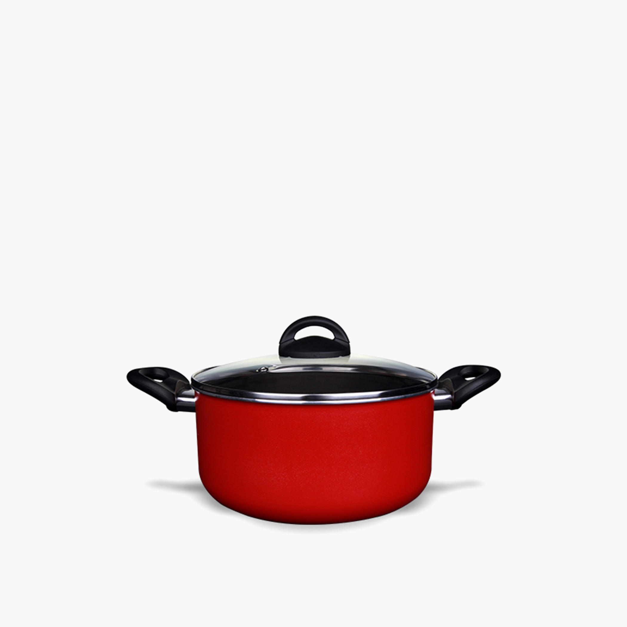Rossetti Rosso Aluminium Casserole with Lid - 20 cm-household-kitchen-cookware-potsandpans-image-1