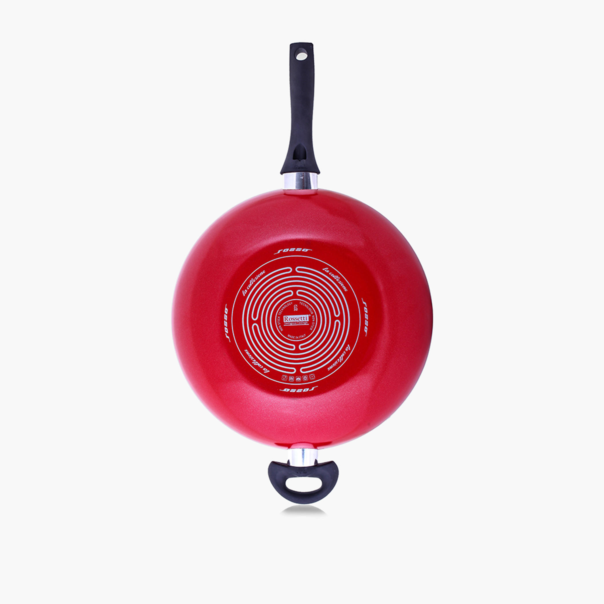 Rossetti Rosso Aluminium Wok with Handle - 32 cm-household-kitchen-cookware-potsandpans-image-3