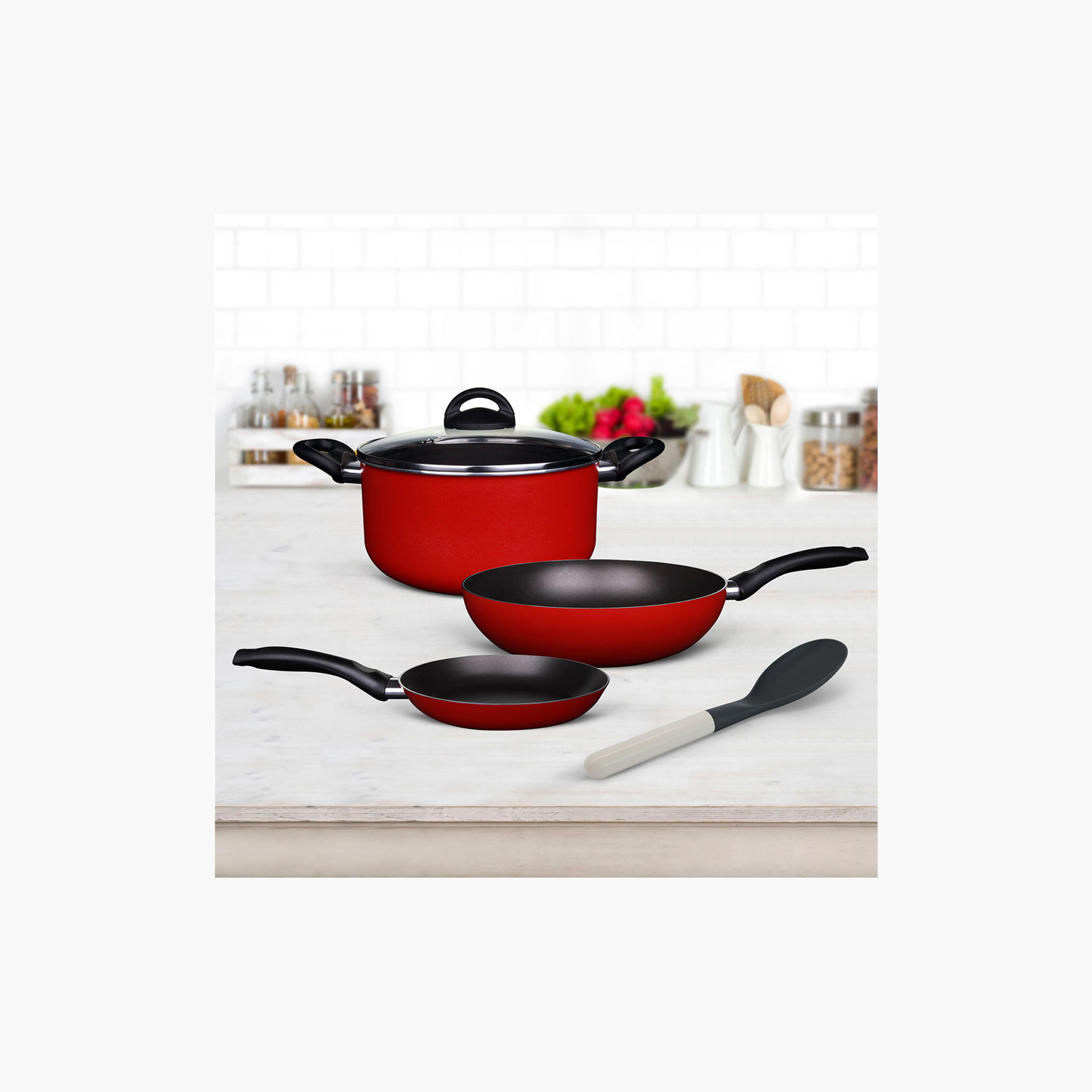 Rossetti Rosso 5-Piece Nonstick Cookware Set-household-kitchen-cookware-cookwareandsets-image-1