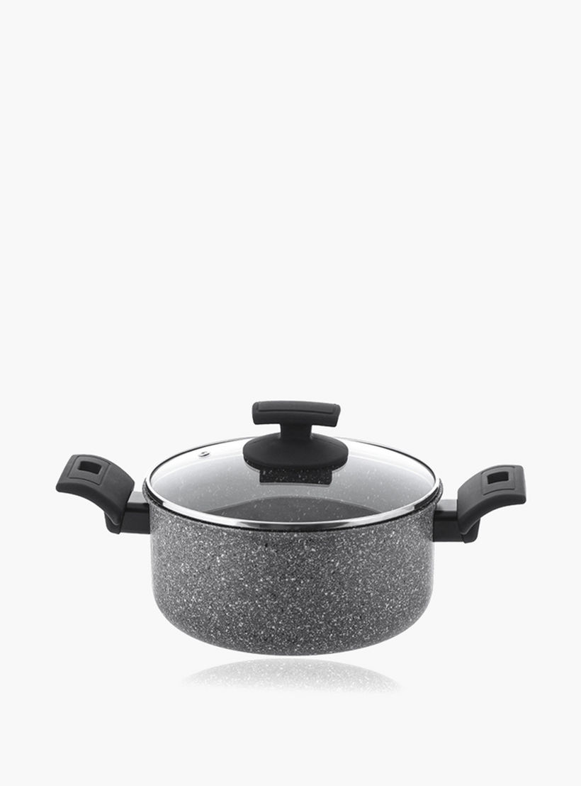 Rossetti Elementi Natura Aluminium Non-Stick Casserole with Lid - 24 cms-household-kitchen-cookware-potsandpans-image-1