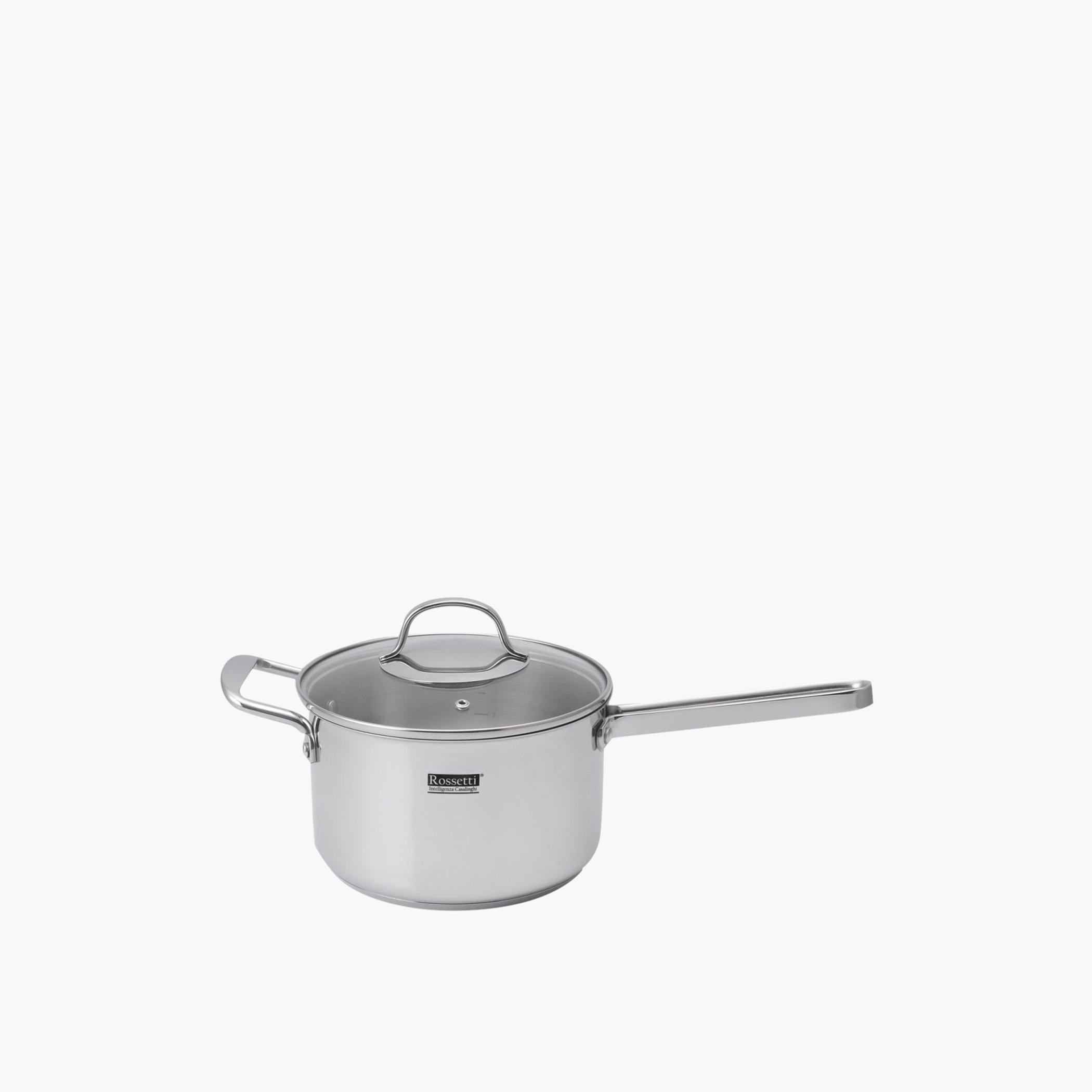 Rossetti Agostini Stainless Steel Sauce Pan with Glass Lid - 20 cms-household-kitchen-cookware-potsandpans-image-1