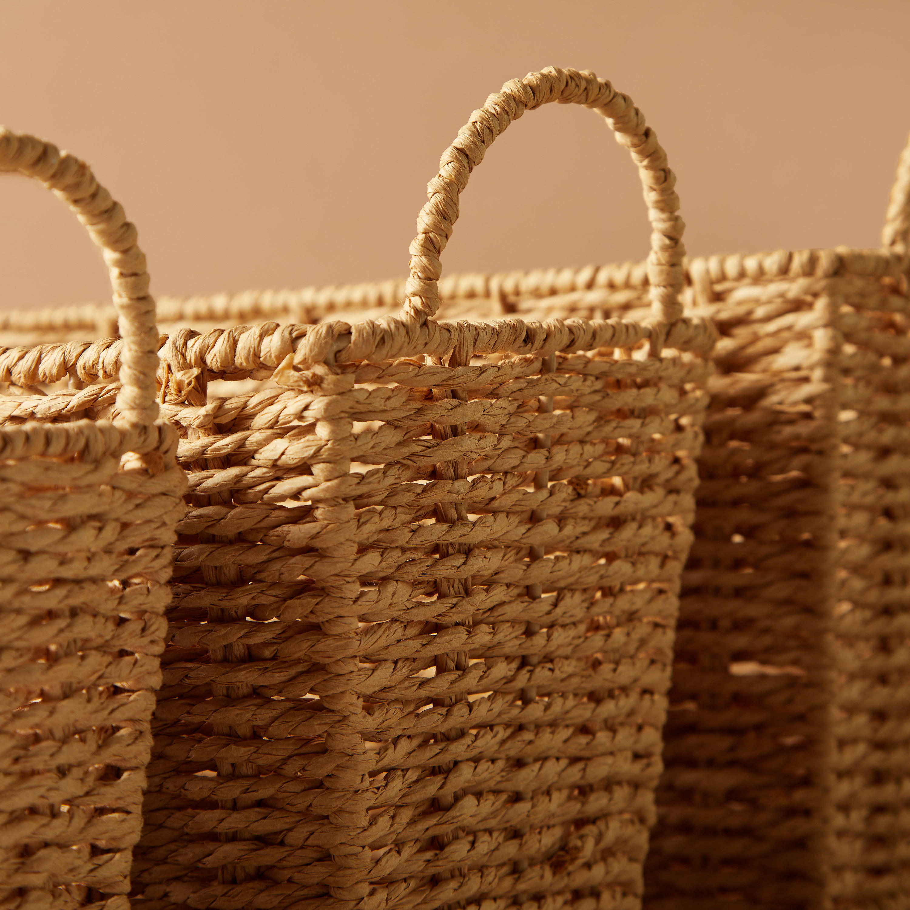طقم سلّة ديكور 3 قطع بارزة الملمس بتصميم منسوج-household-storage-storagesolutions-storageboxesandbaskets-image-3