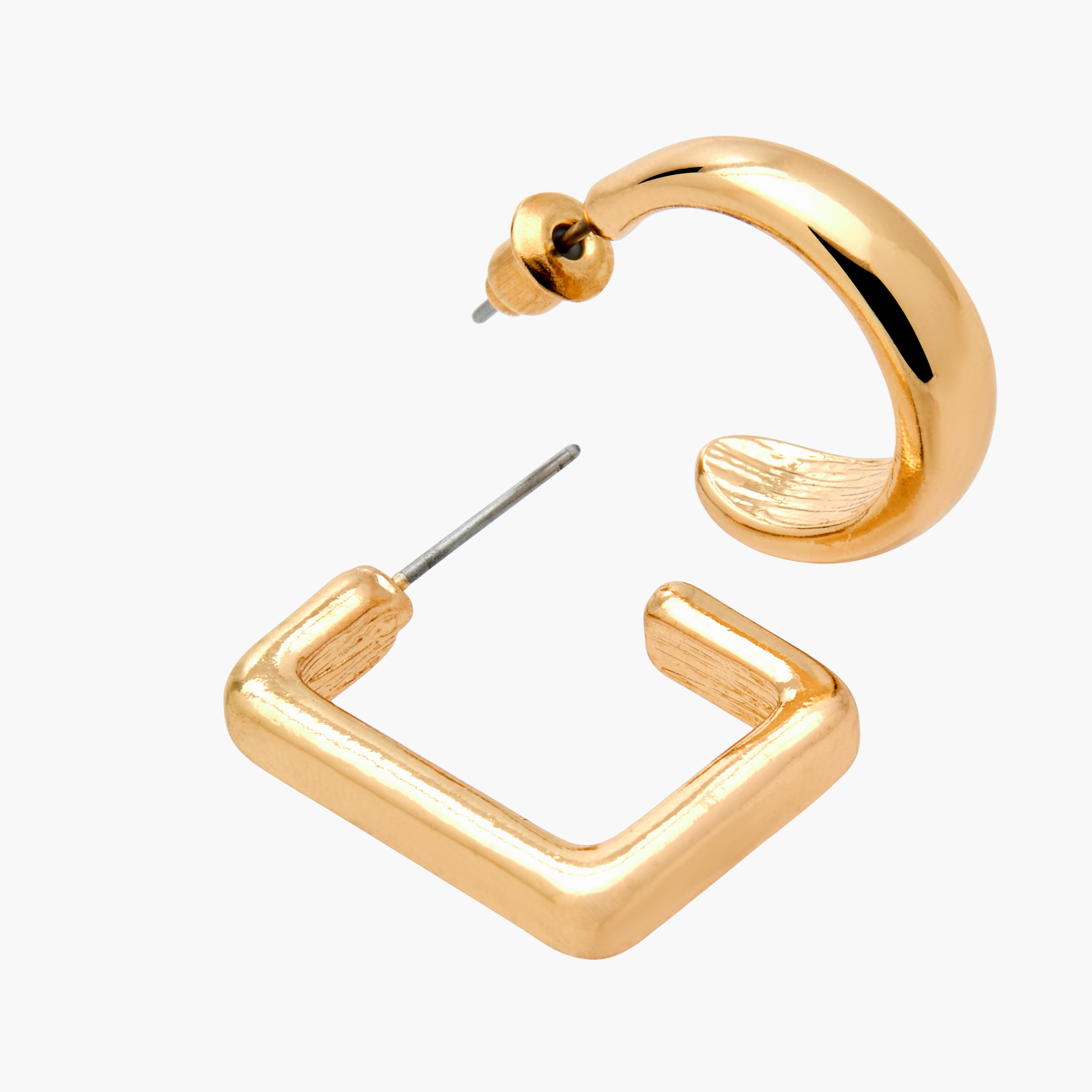 حلقان سادة طوق بمكبس إغلاق خلفي - طقم من 3-women-watchesandjewellery-jewellery-earrings-image-5