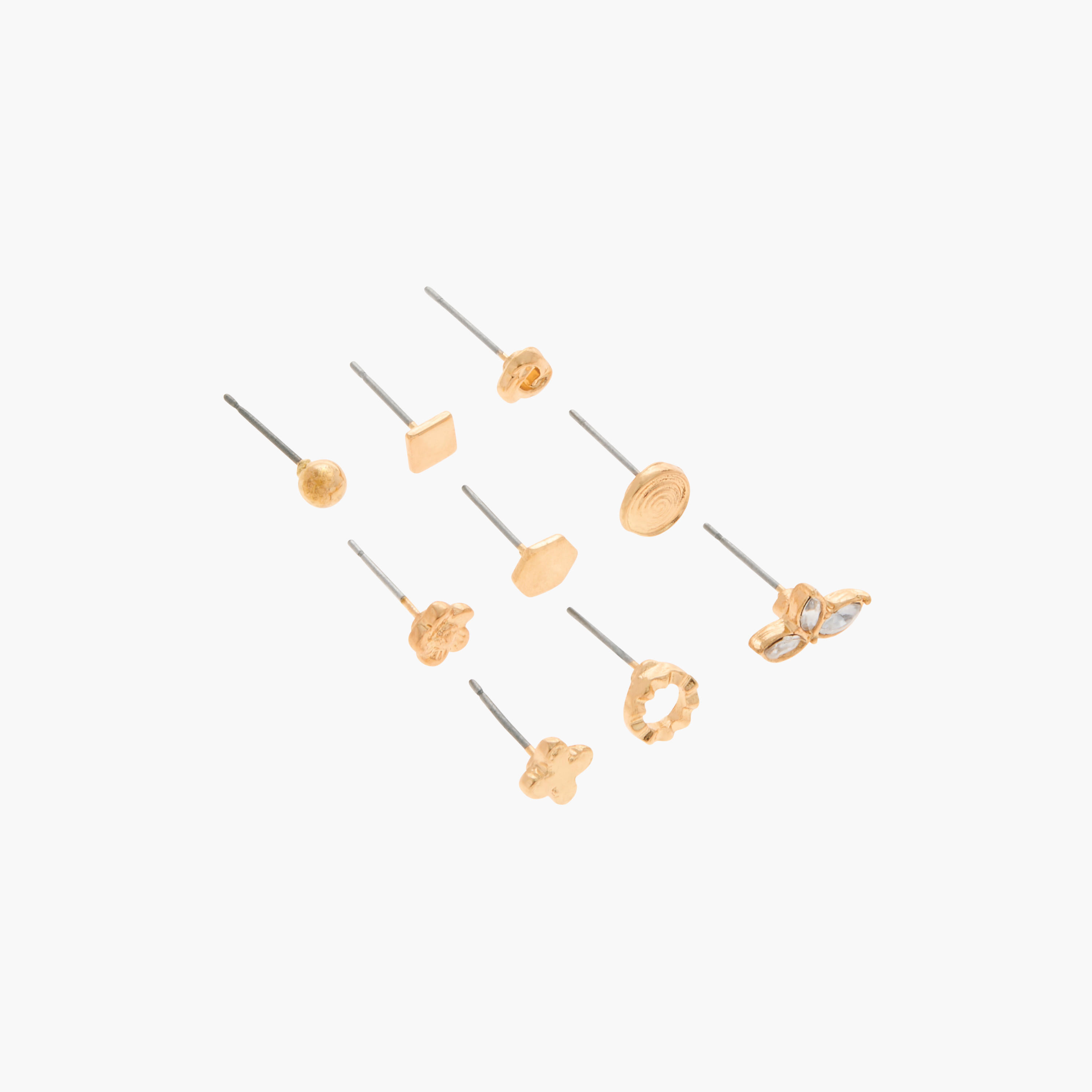 طقم حلقان مرصّعة بِمكبس إغلاق خلفي 9 قطع مزيّنة-women-watchesandjewellery-jewellery-earrings-image-2