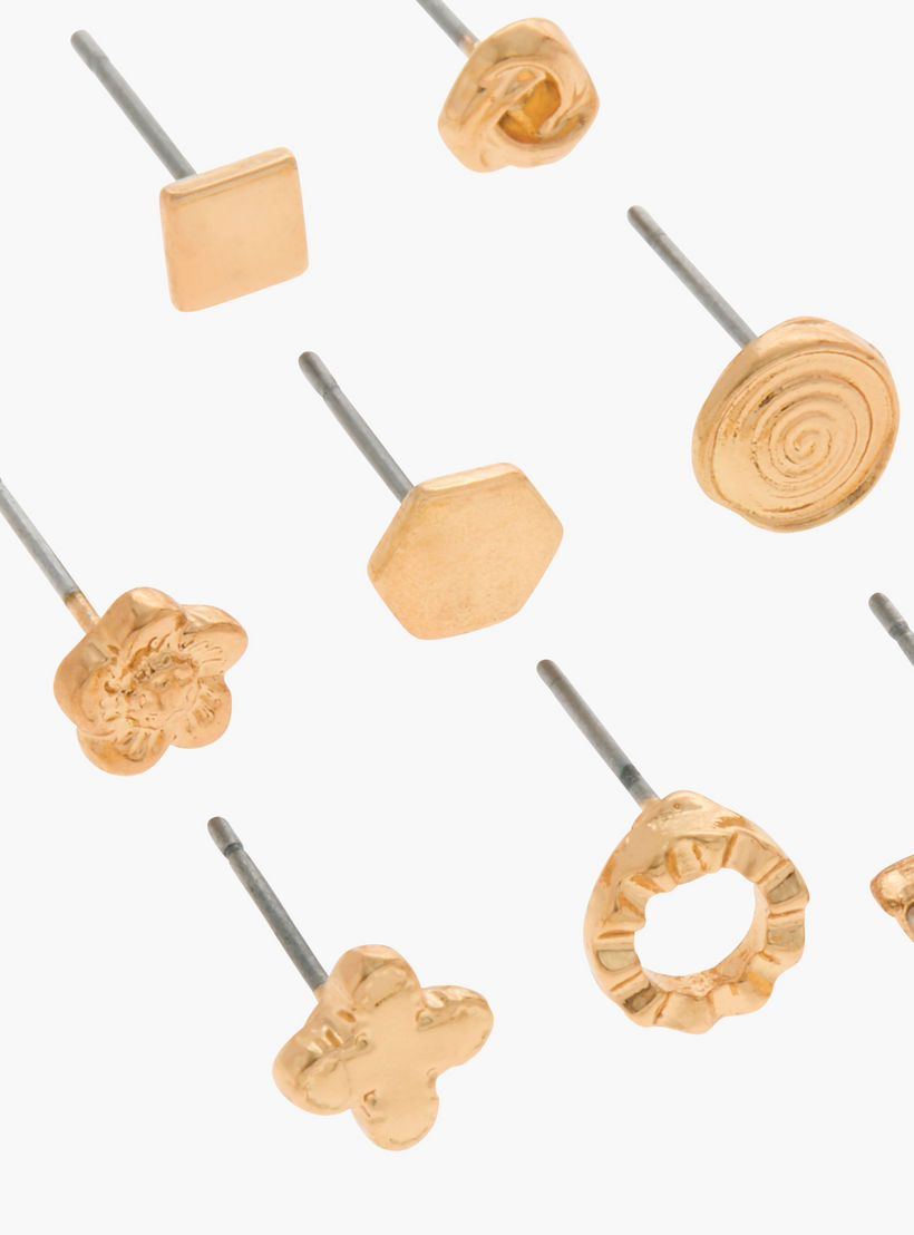 طقم حلقان مرصّعة بِمكبس إغلاق خلفي 9 قطع مزيّنة-women-watchesandjewellery-jewellery-earrings-image-3