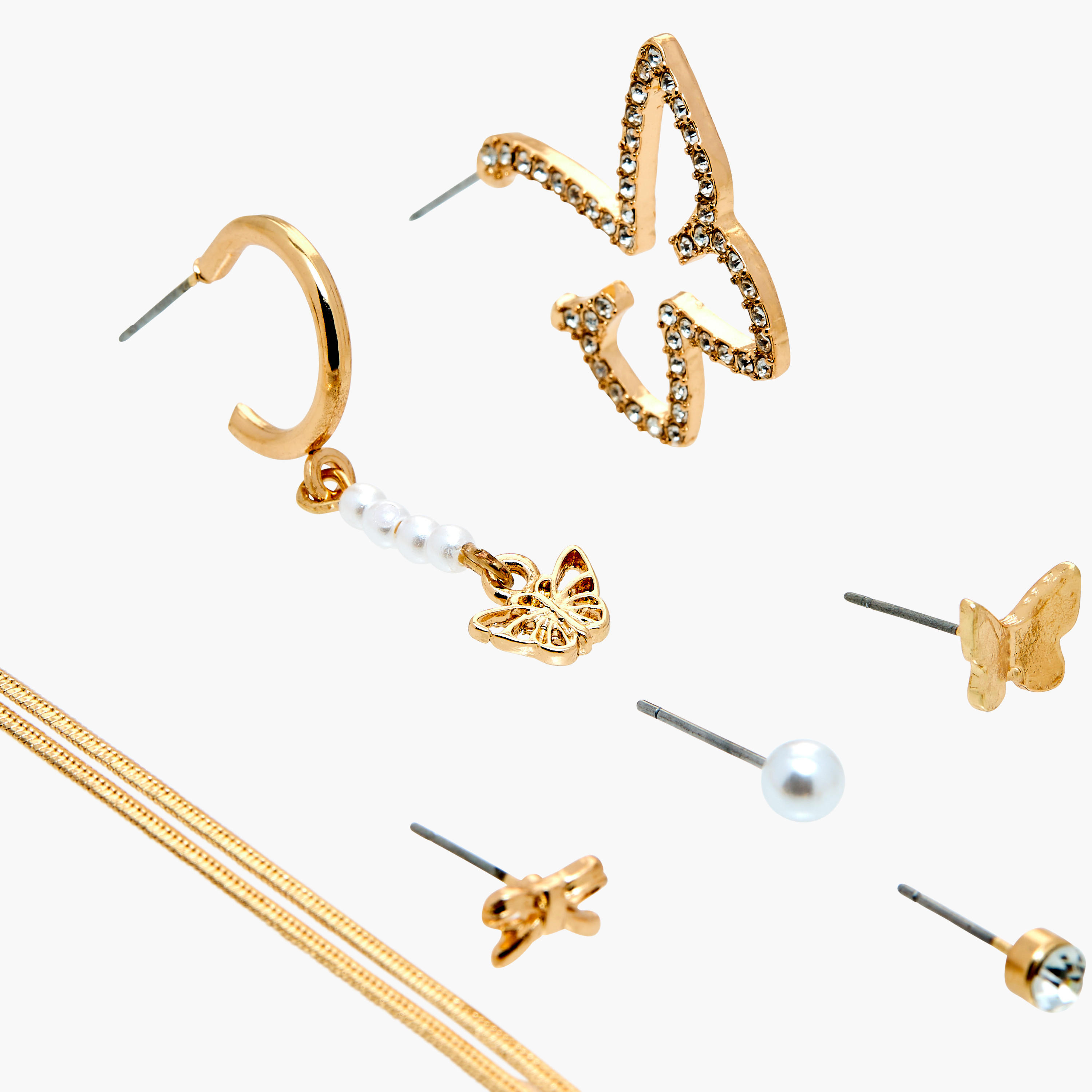 حلقان مزينة بمكبس إغلاق خلفي - طقم من 9 أزواج-women-watchesandjewellery-jewellery-earrings-image-3
