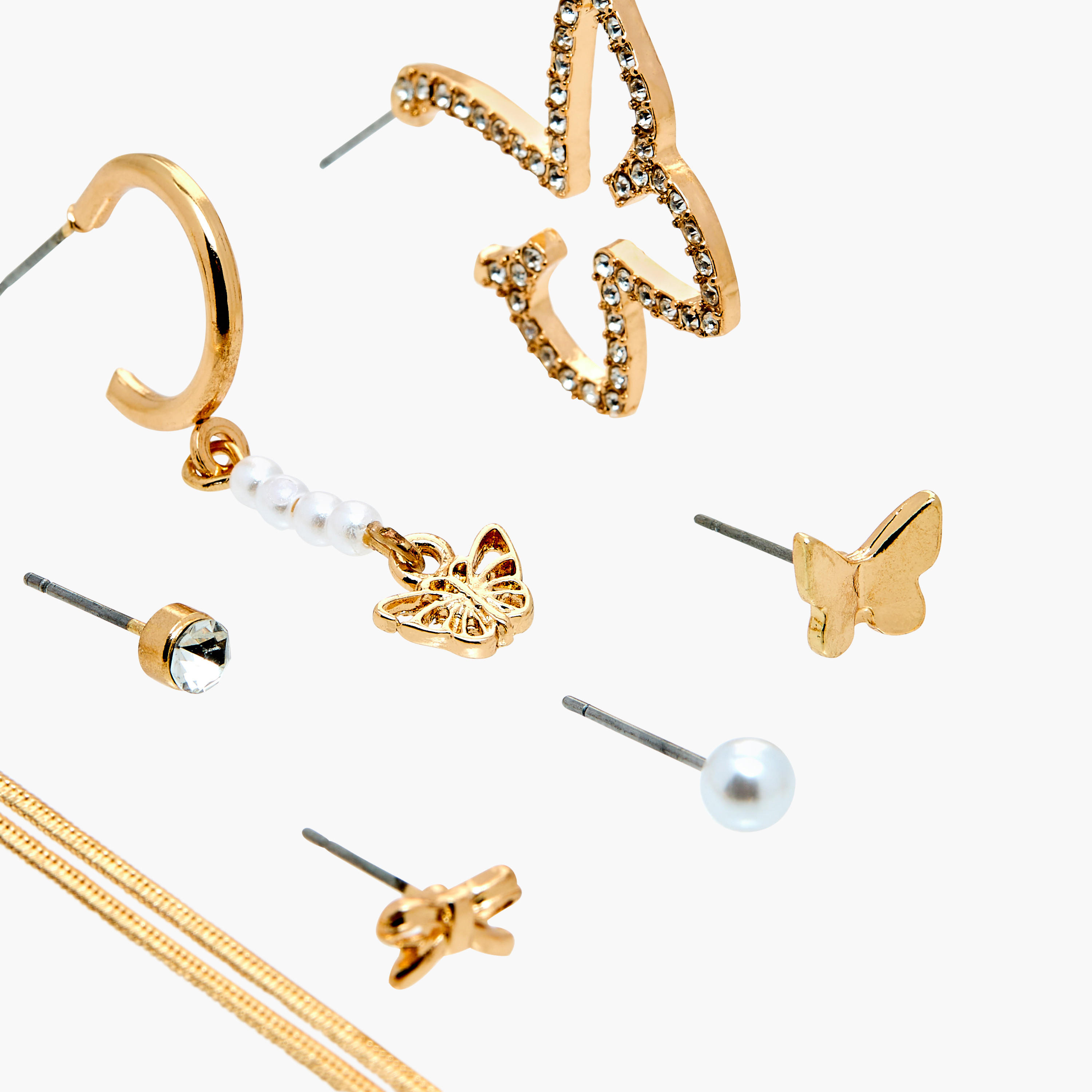 حلقان مزينة بمكبس إغلاق خلفي - طقم من 9 أزواج-women-watchesandjewellery-jewellery-earrings-image-4