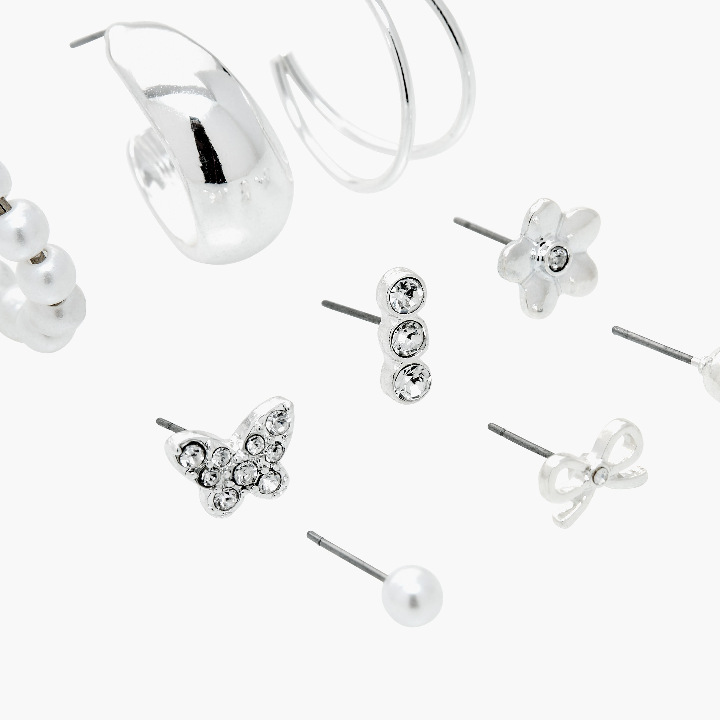 حلقان مزينة بمكبس إغلاق خلفي - طقم من 9 أزواج-women-watchesandjewellery-jewellery-earrings-image-3