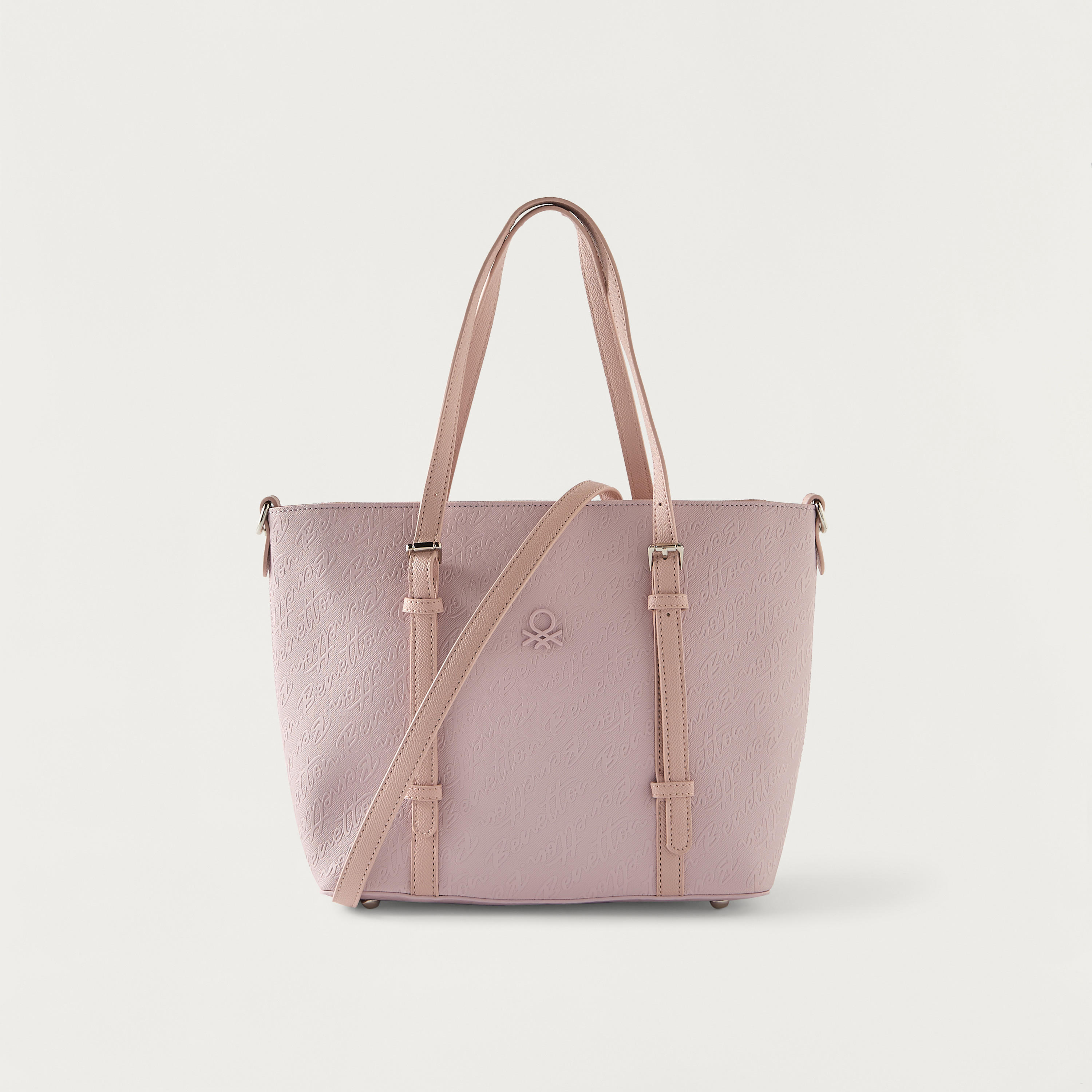 شنطة توتي منقوشة بمقبض مزدوج وسحاب إغلاق من يو سي بي-women-bagsandwallets-handbags-image-1