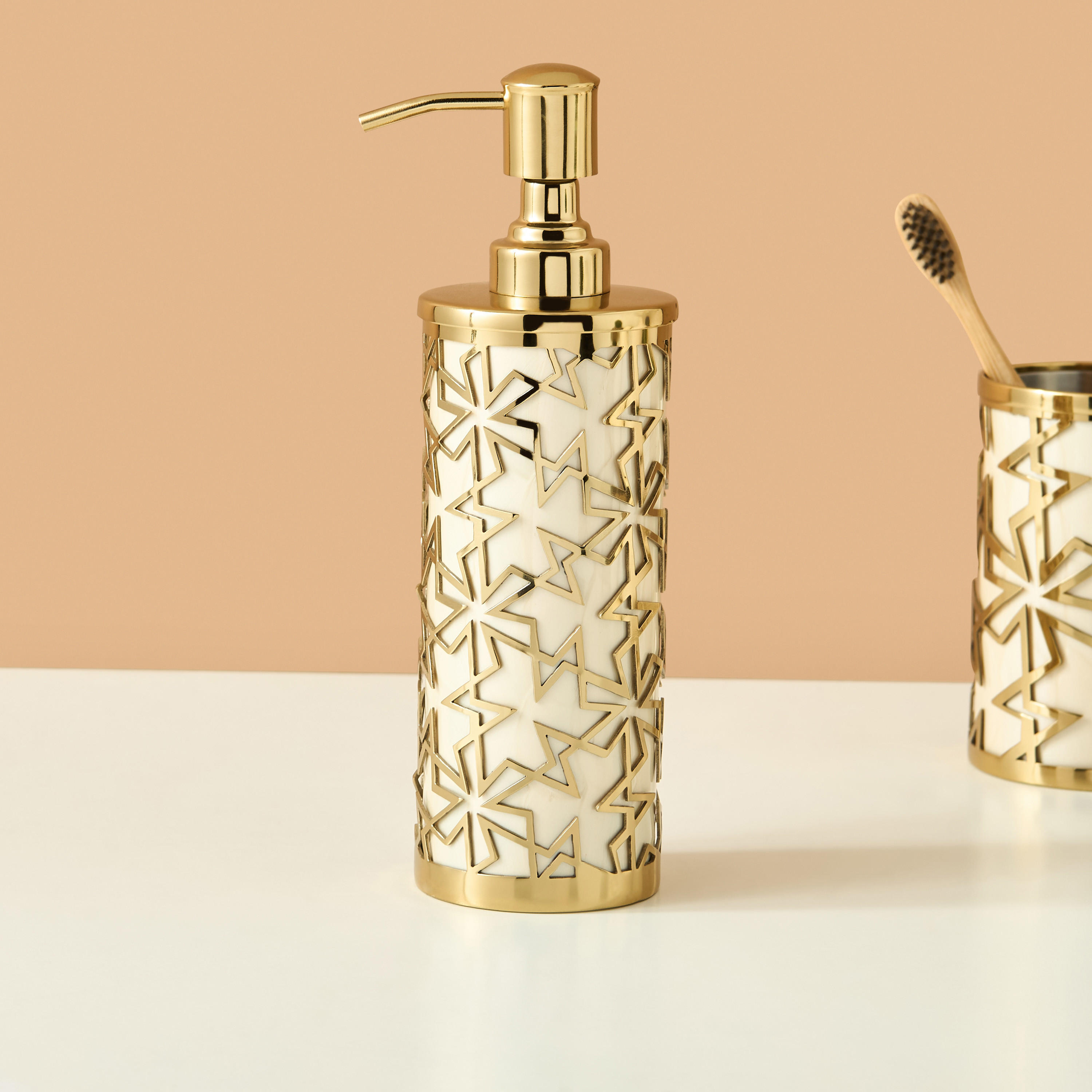 Celebrated Embossed Lotion Dispenser-household-bathandlaundry-bathaccessories-soapdishesanddispensers-image-1